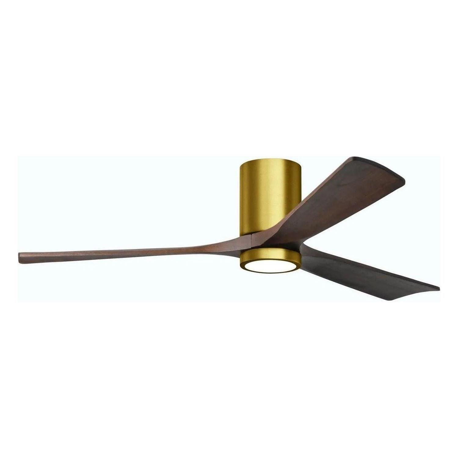 Matthews Fan Company - Irene 3 Hugger Ceiling Fan with Light Kit - IR3HLK-BRBR-WA-60 - Canada Light Shop