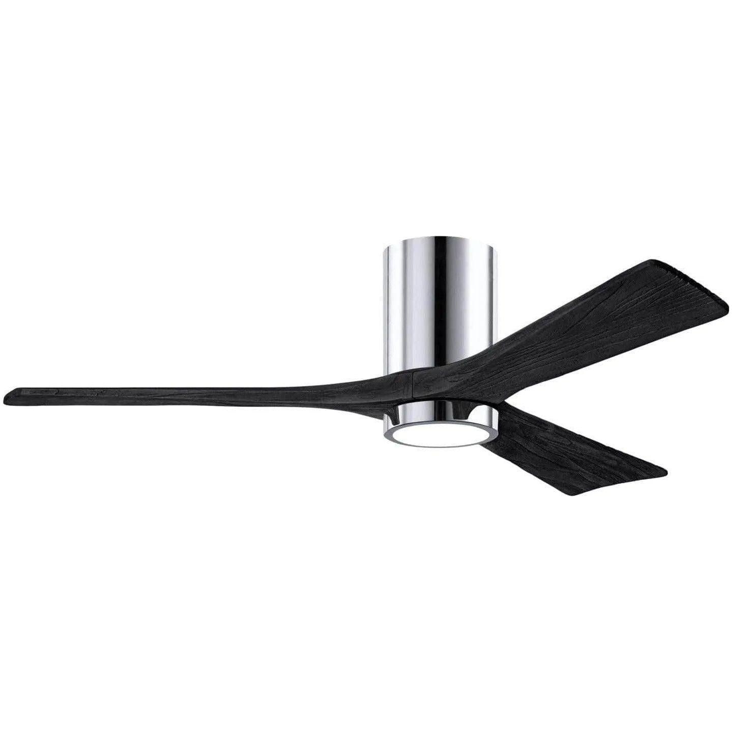 Matthews Fan Company - Irene 3 Hugger Ceiling Fan with Light Kit - IR3HLK-CR-BK-52 - Canada Light Shop