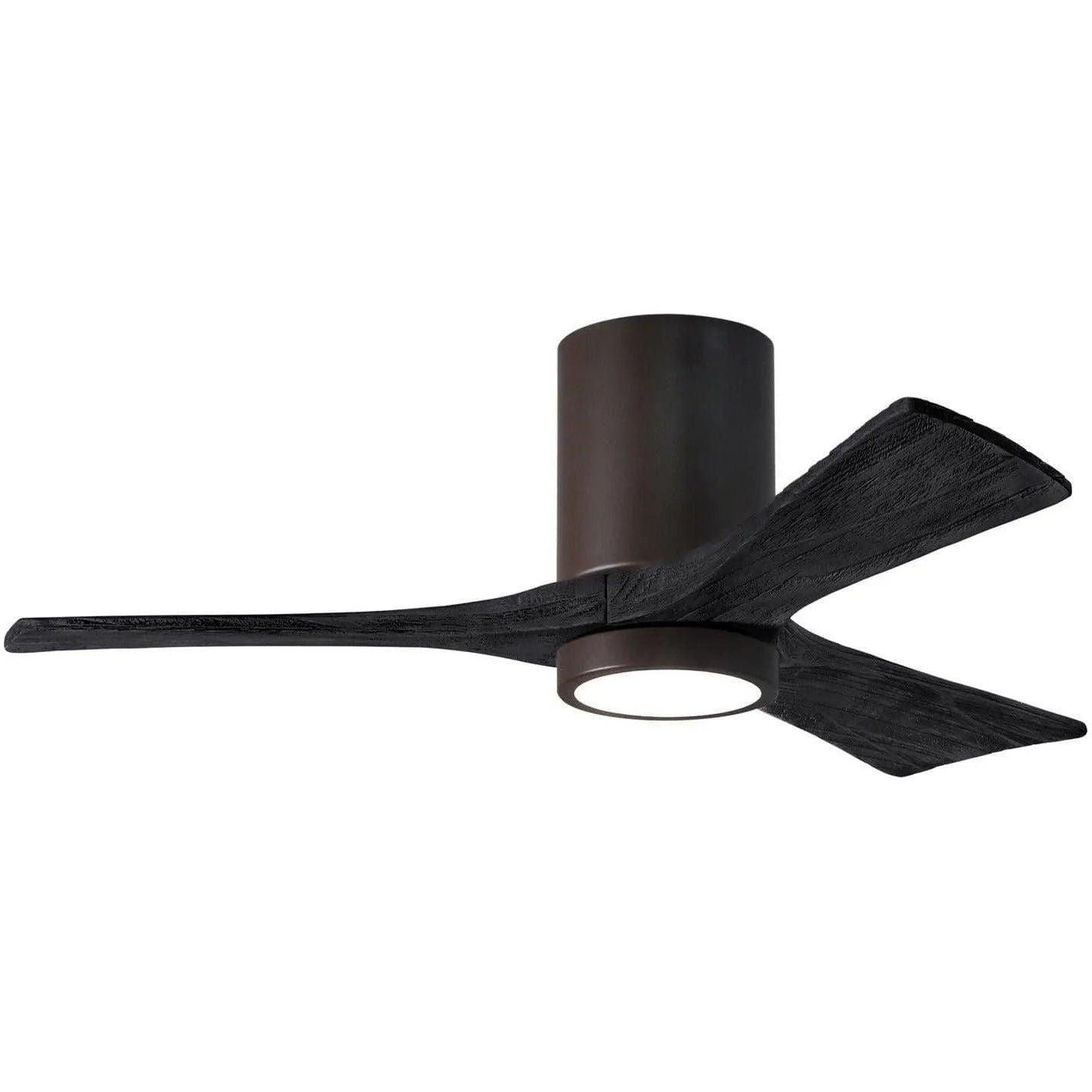 Matthews Fan Company - Irene 3 Hugger Ceiling Fan with Light Kit - IR3HLK-TB-BK-42 - Canada Light Shop