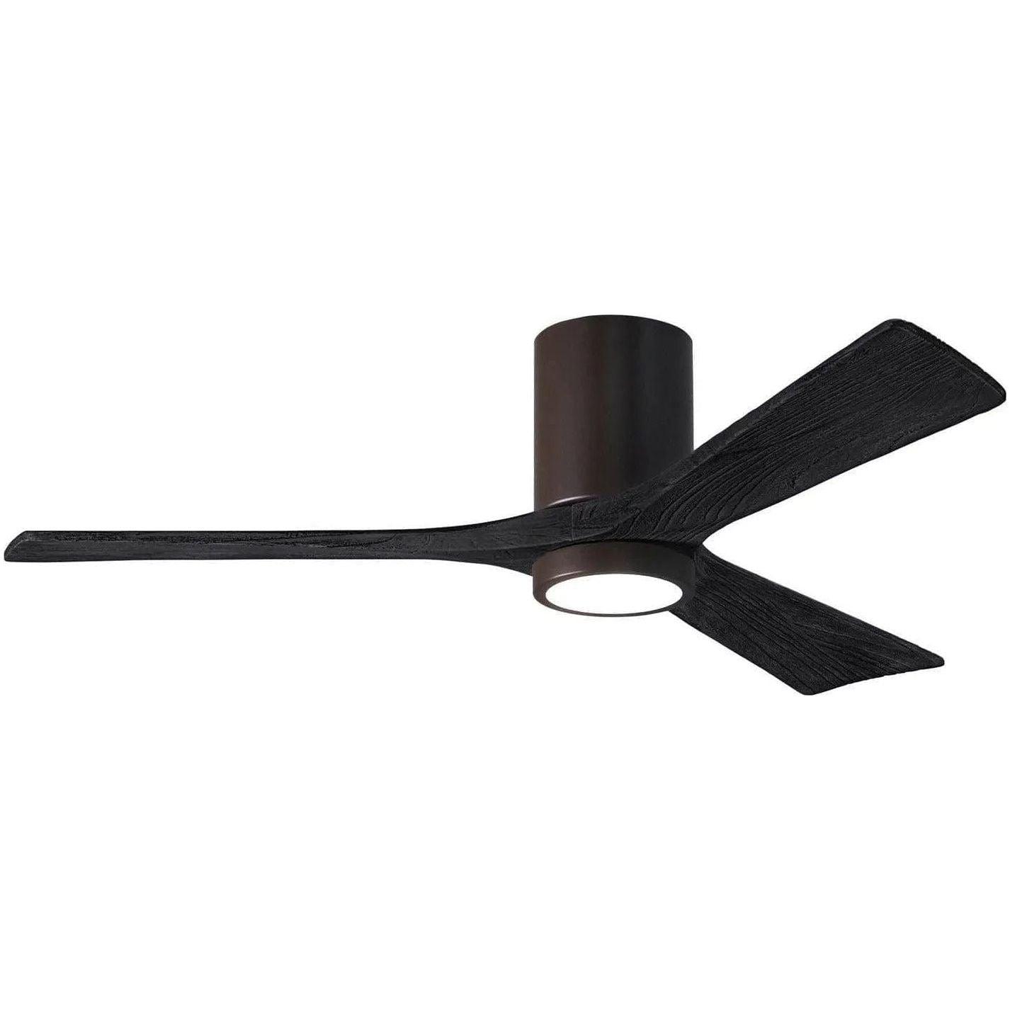 Matthews Fan Company - Irene 3 Hugger Ceiling Fan with Light Kit - IR3HLK-TB-BK-52 - Canada Light Shop