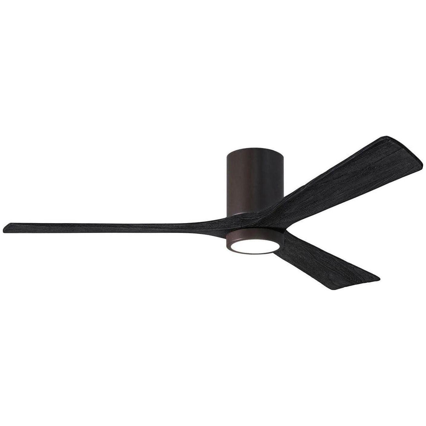 Matthews Fan Company - Irene 3 Hugger Ceiling Fan with Light Kit - IR3HLK-TB-BK-60 - Canada Light Shop