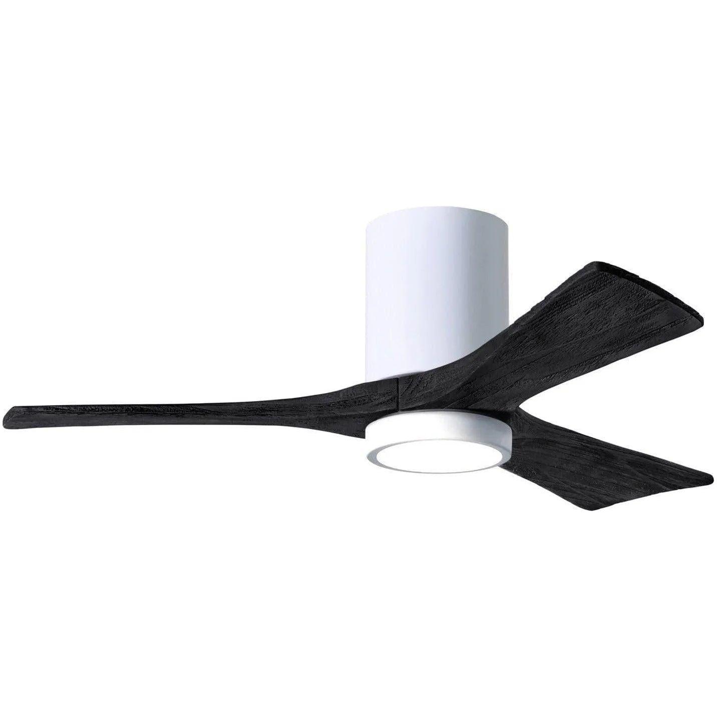 Matthews Fan Company - Irene 3 Hugger Ceiling Fan with Light Kit - IR3HLK-WH-BK-42 - Canada Light Shop