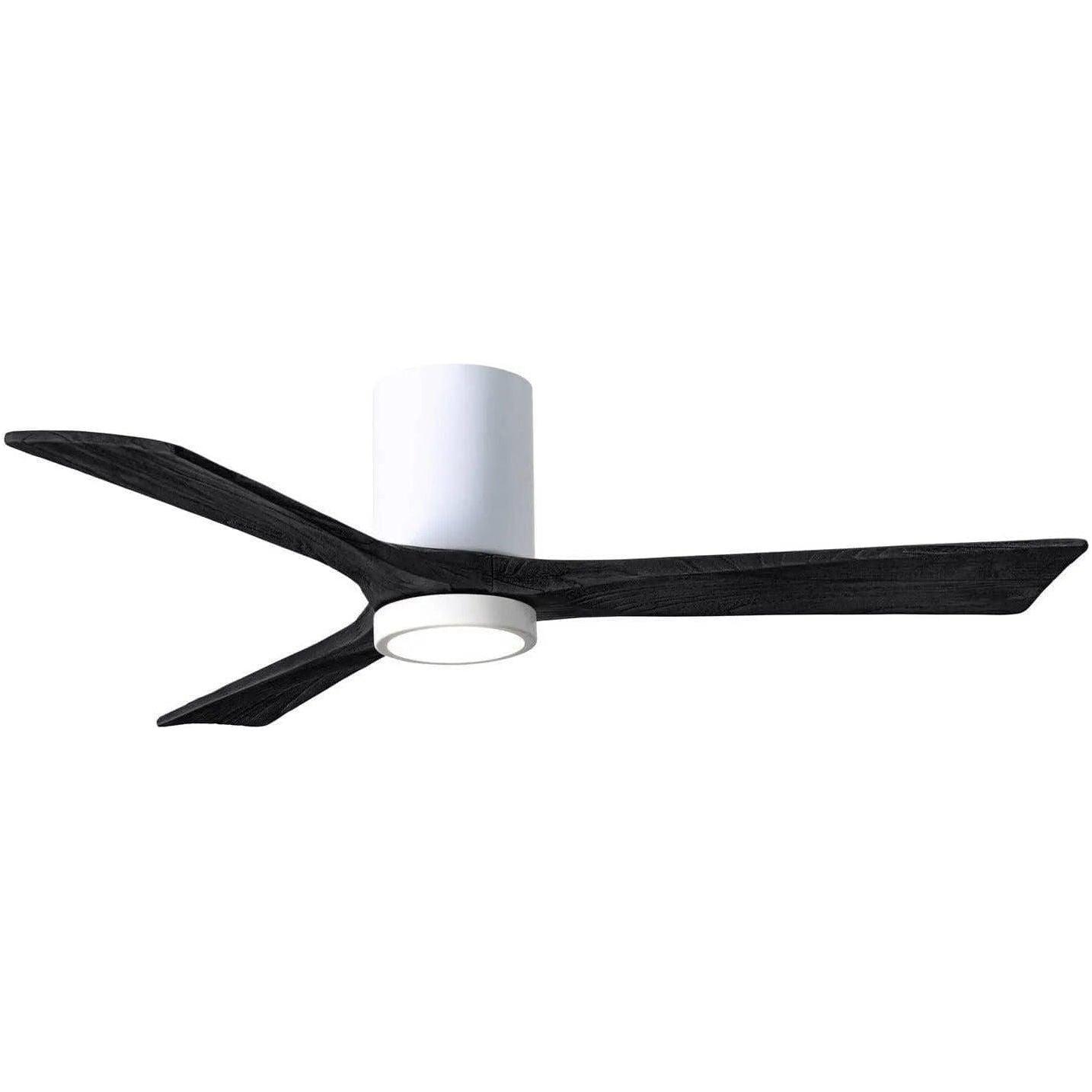 Matthews Fan Company - Irene 3 Hugger Ceiling Fan with Light Kit - IR3HLK-WH-BK-52 - Canada Light Shop