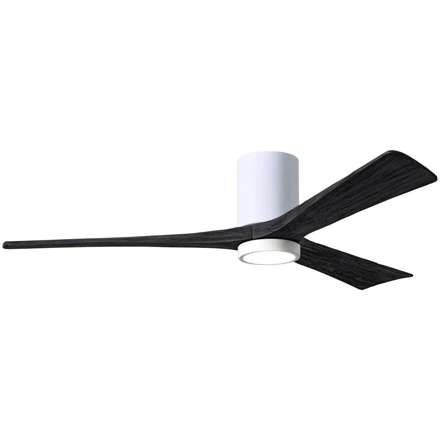 Matthews Fan Company - Irene 3 Hugger Ceiling Fan with Light Kit - IR3HLK-WH-BK-60 - Canada Light Shop
