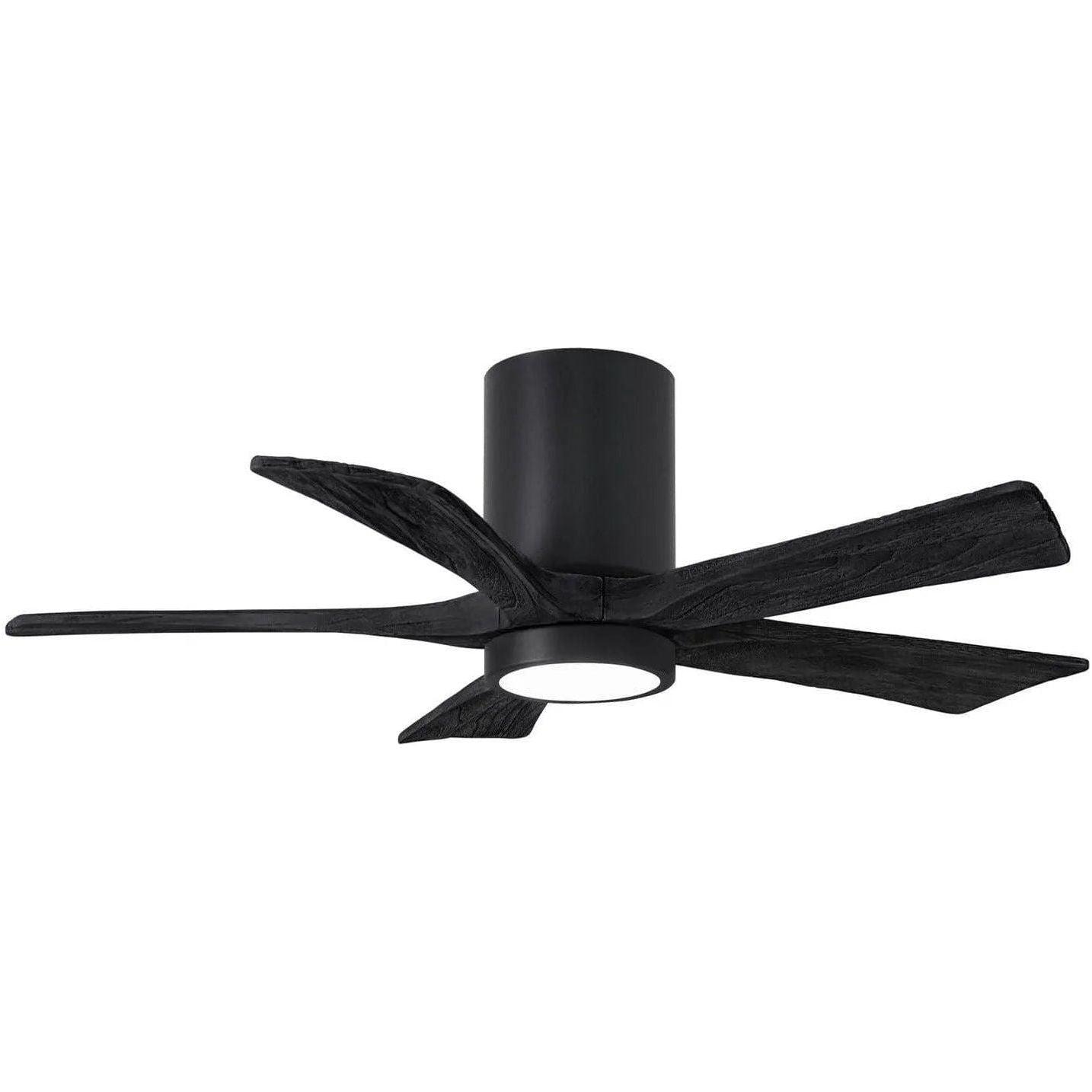 Matthews Fan Company - Irene 5 Hugger Ceiling Fan with Light Kit - IR5HLK-BK-BK-42 - Canada Light Shop