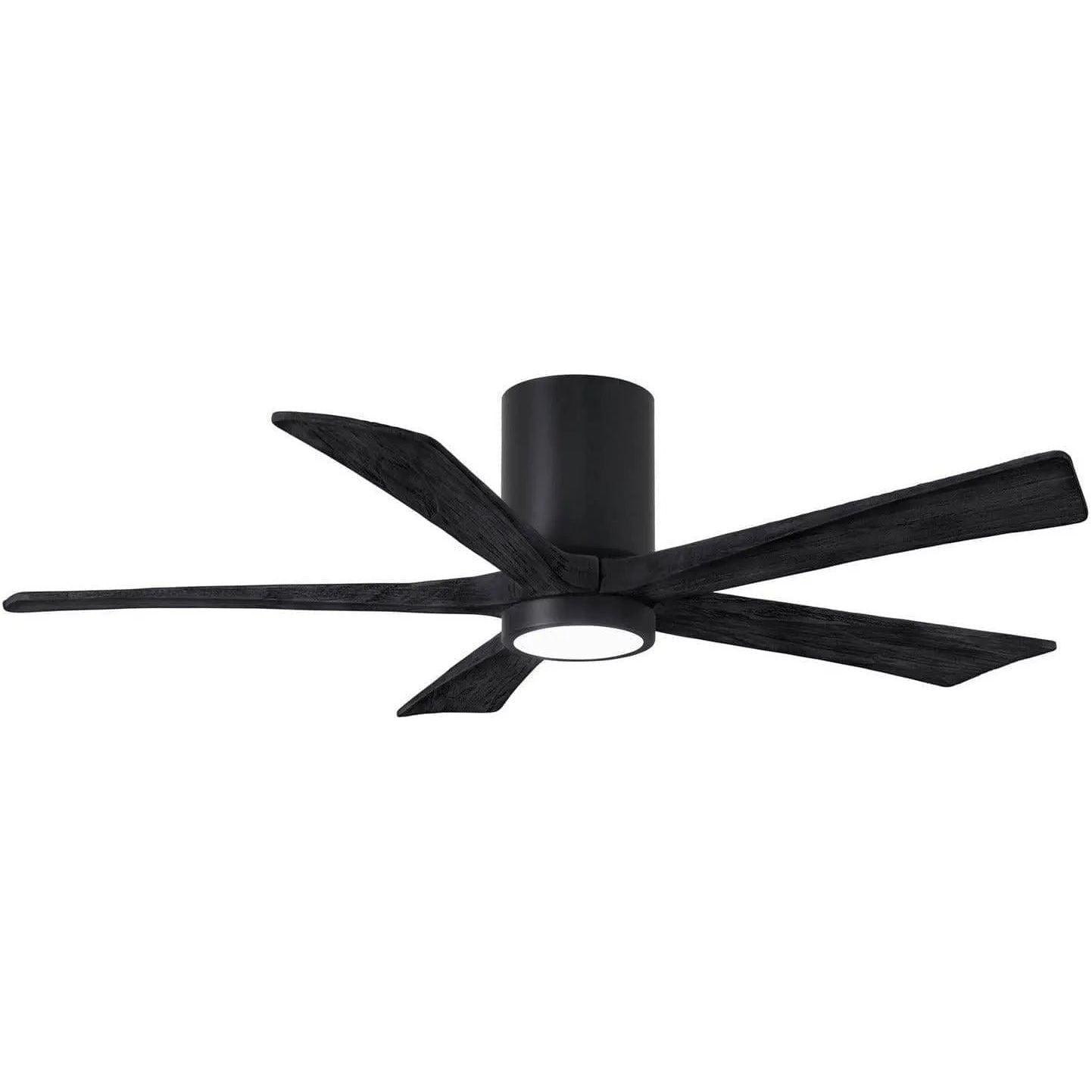 Matthews Fan Company - Irene 5 Hugger Ceiling Fan with Light Kit - IR5HLK-BK-BK-52 - Canada Light Shop