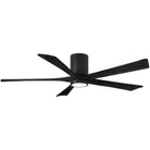 Matthews Fan Company - Irene 5 Hugger Ceiling Fan with Light Kit - IR5HLK-BK-BK-60 - Canada Light Shop
