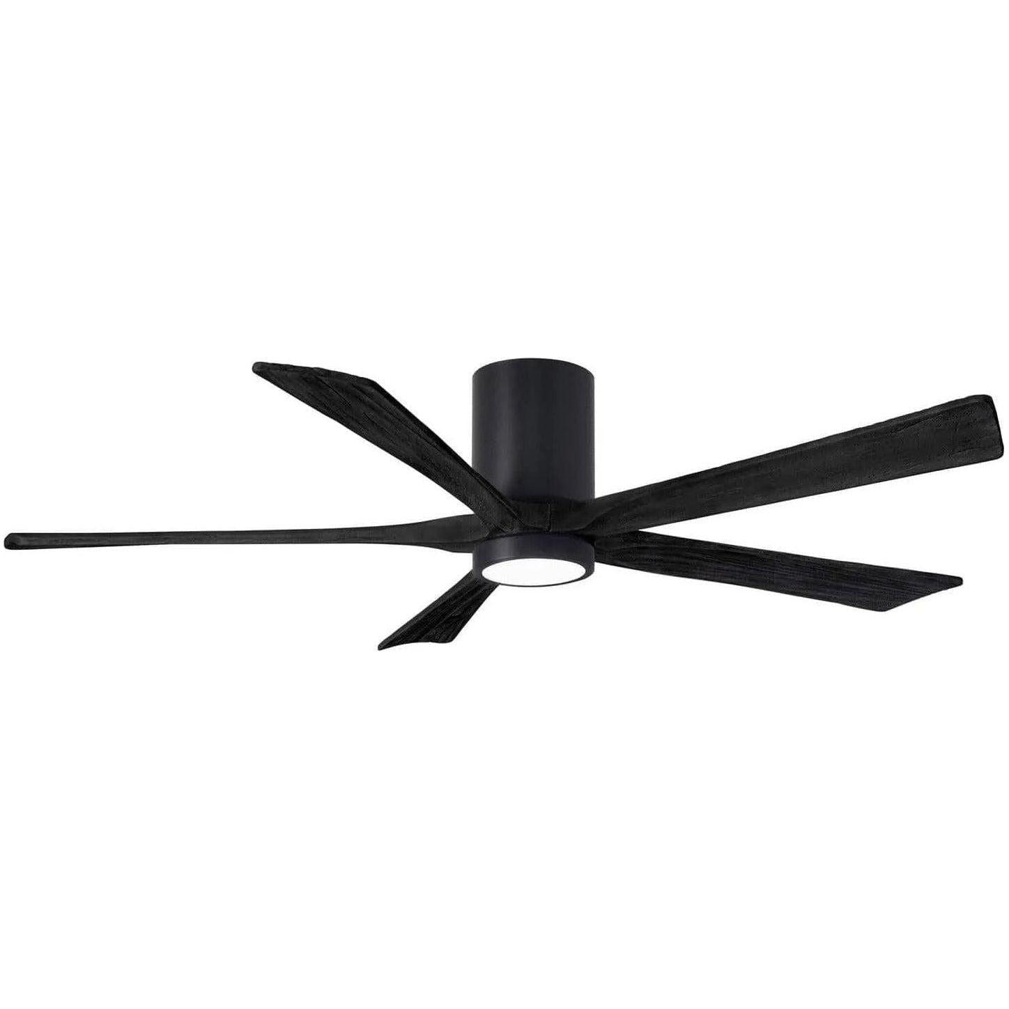 Matthews Fan Company - Irene 5 Hugger Ceiling Fan with Light Kit - IR5HLK-BK-BK-60 - Canada Light Shop