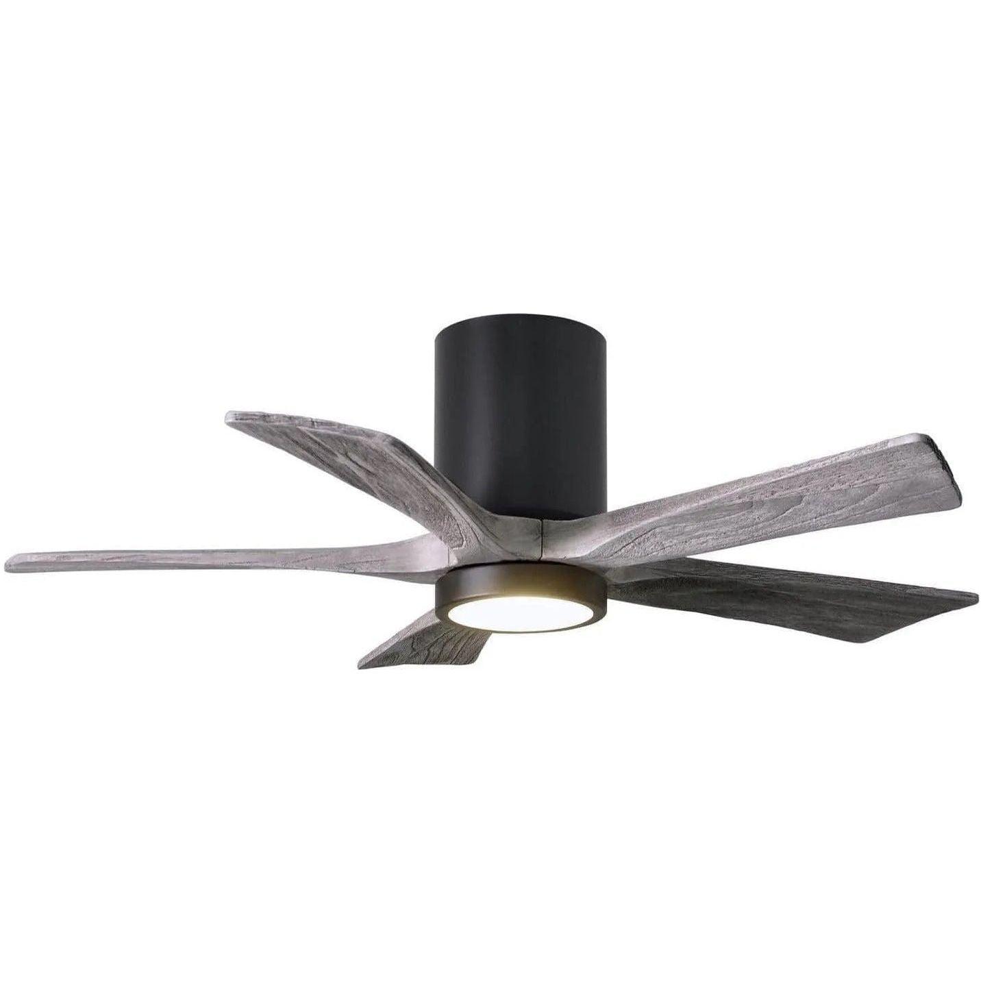 Matthews Fan Company - Irene 5 Hugger Ceiling Fan with Light Kit - IR5HLK-BK-BW-42 - Canada Light Shop