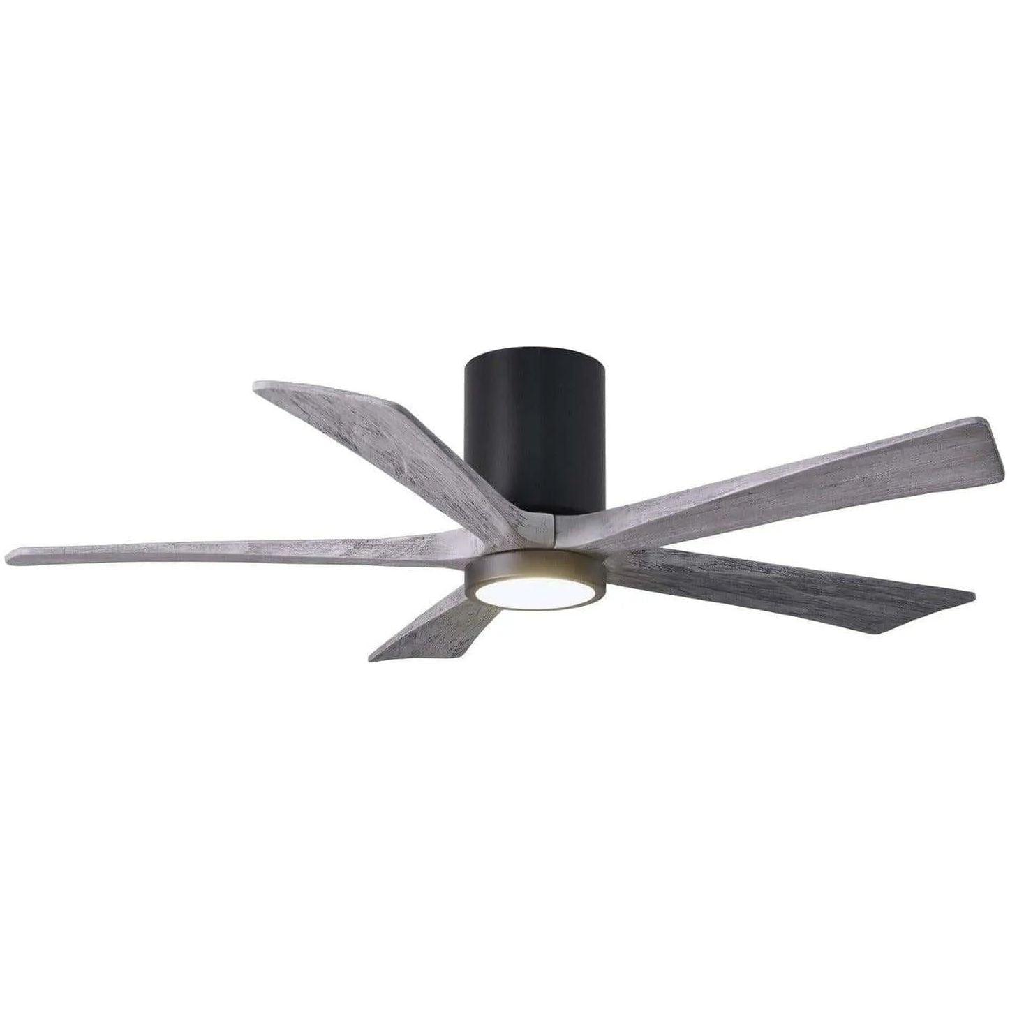 Matthews Fan Company - Irene 5 Hugger Ceiling Fan with Light Kit - IR5HLK-BK-BW-52 - Canada Light Shop