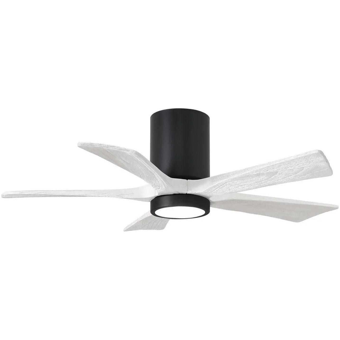 Matthews Fan Company - Irene 5 Hugger Ceiling Fan with Light Kit - IR5HLK-BK-MWH-42 - Canada Light Shop