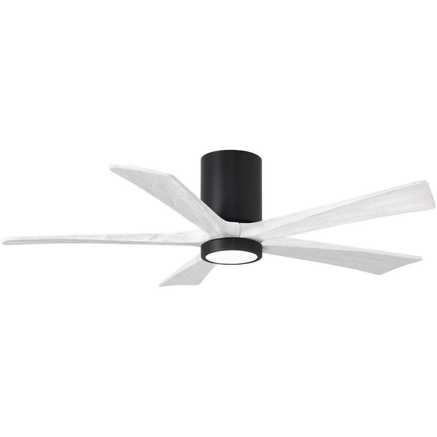 Matthews Fan Company - Irene 5 Hugger Ceiling Fan with Light Kit - IR5HLK-BK-MWH-52 - Canada Light Shop