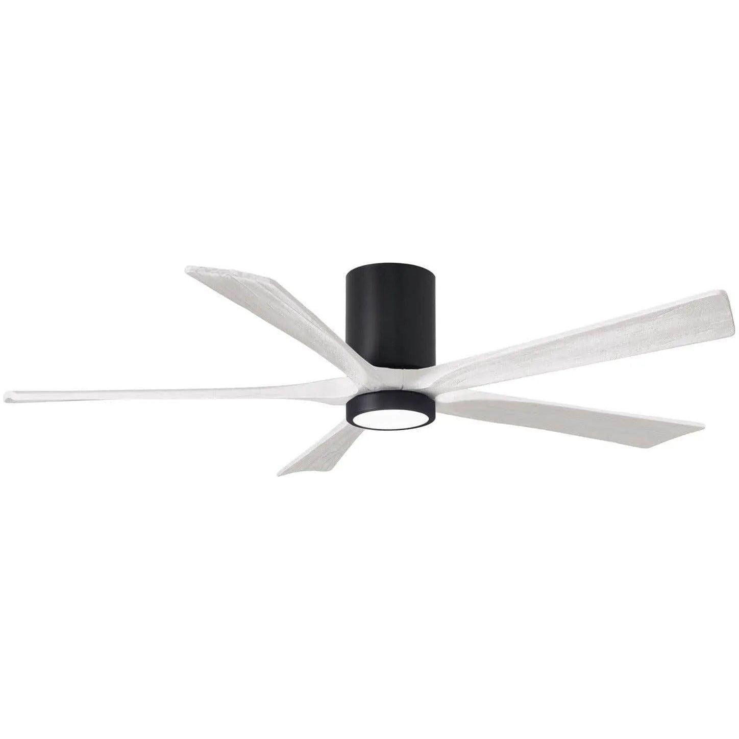 Matthews Fan Company - Irene 5 Hugger Ceiling Fan with Light Kit - IR5HLK-BK-MWH-60 - Canada Light Shop