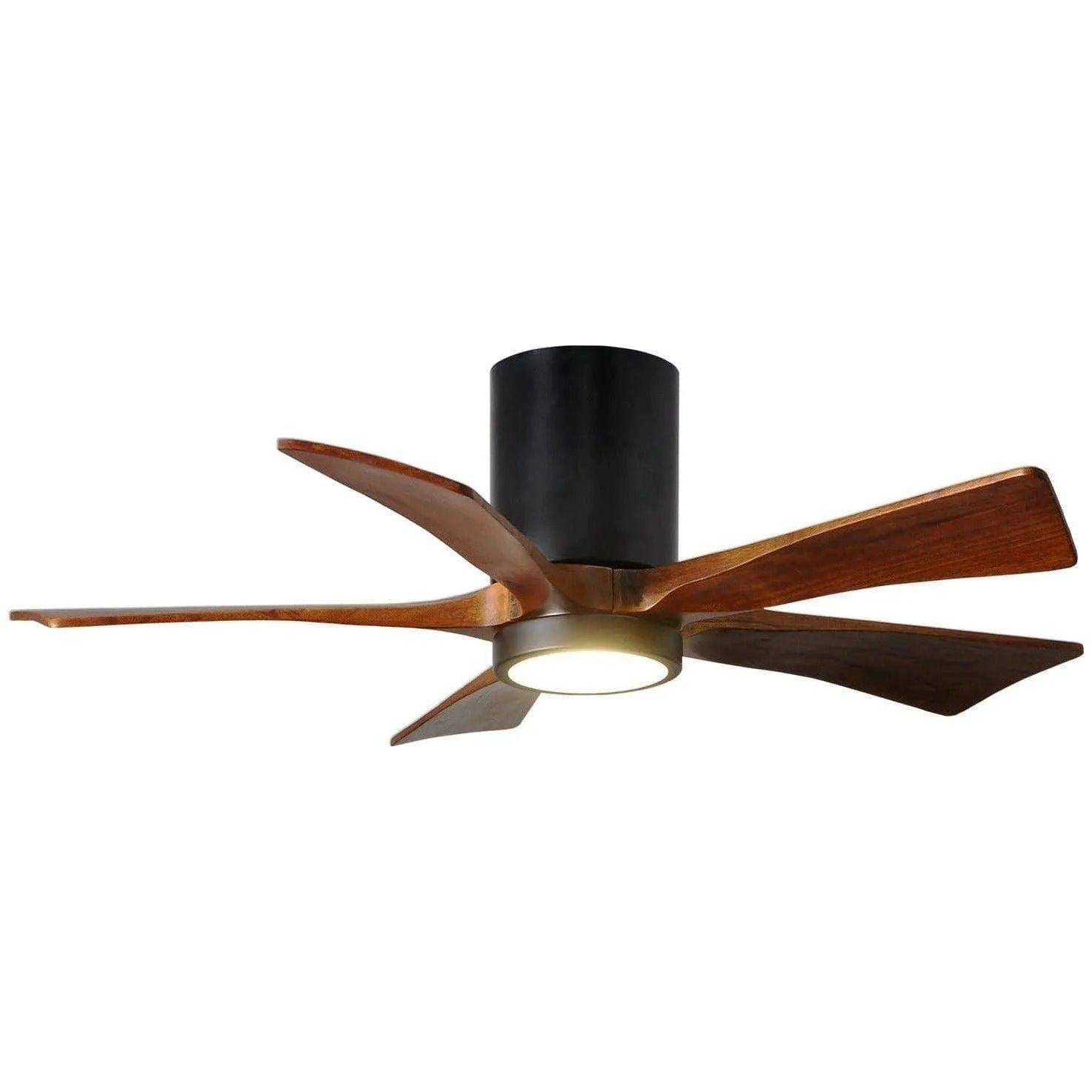 Matthews Fan Company - Irene 5 Hugger Ceiling Fan with Light Kit - IR5HLK-BK-WA-42 - Canada Light Shop