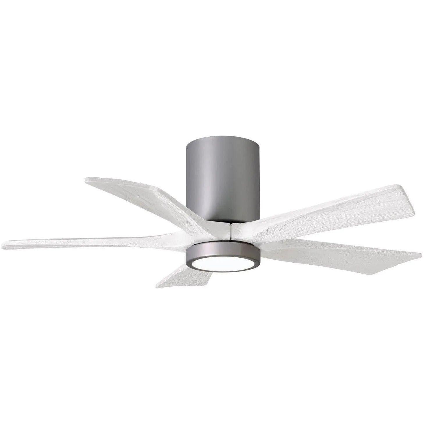 Matthews Fan Company - Irene 5 Hugger Ceiling Fan with Light Kit - IR5HLK-BN-MWH-42 - Canada Light Shop