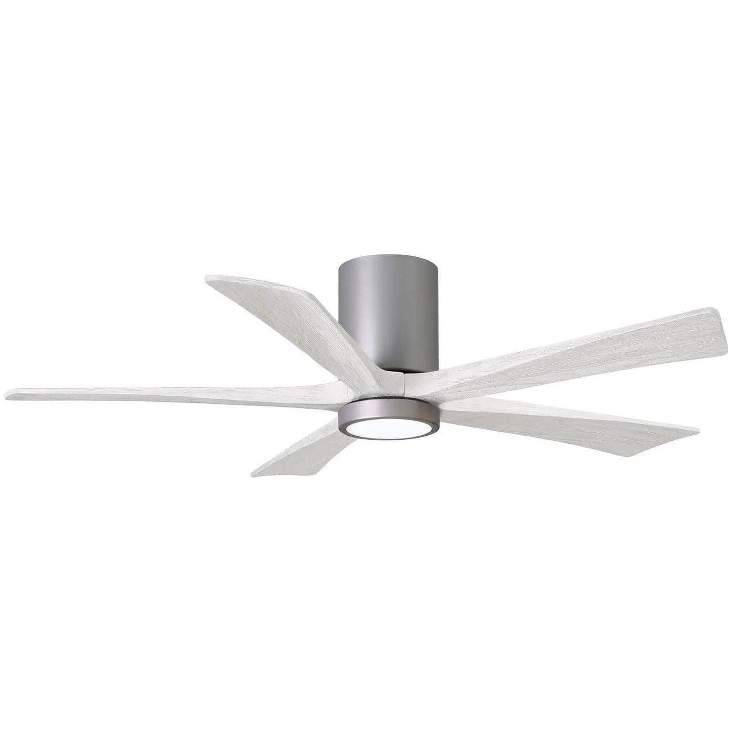 Matthews Fan Company - Irene 5 Hugger Ceiling Fan with Light Kit - IR5HLK-BN-MWH-52 - Canada Light Shop