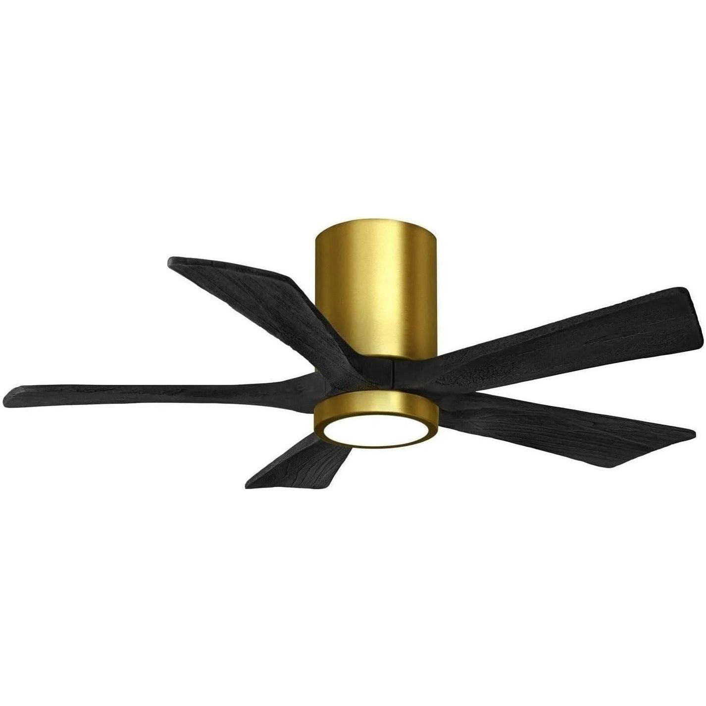 Matthews Fan Company - Irene 5 Hugger Ceiling Fan with Light Kit - IR5HLK-BRBR-BK-42 - Canada Light Shop