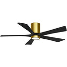 Matthews Fan Company - Irene 5 Hugger Ceiling Fan with Light Kit - IR5HLK-BRBR-BK-52 - Canada Light Shop