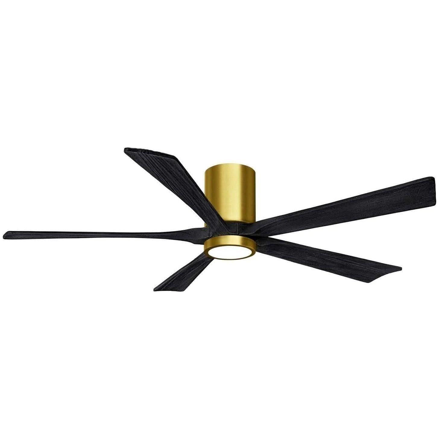 Matthews Fan Company - Irene 5 Hugger Ceiling Fan with Light Kit - IR5HLK-BRBR-BK-60 - Canada Light Shop