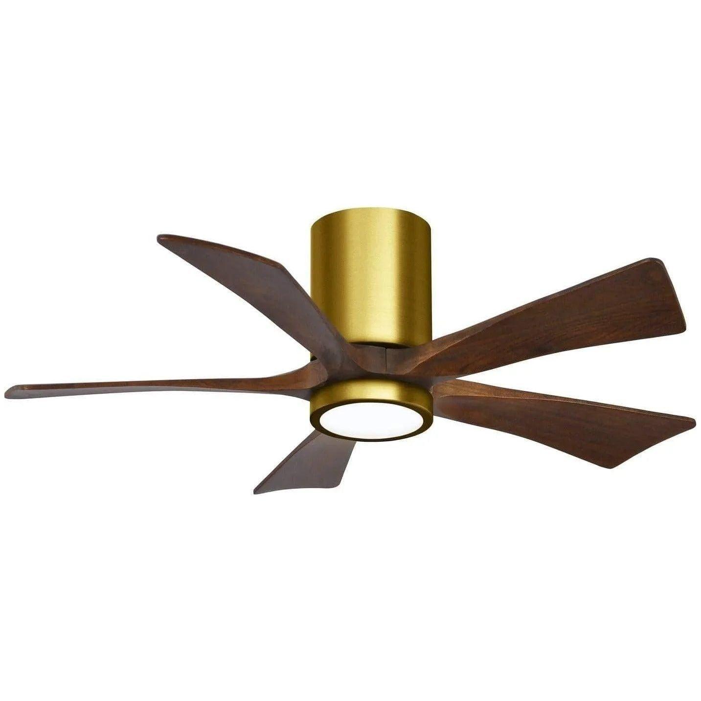 Matthews Fan Company - Irene 5 Hugger Ceiling Fan with Light Kit - IR5HLK-BRBR-WA-42 - Canada Light Shop