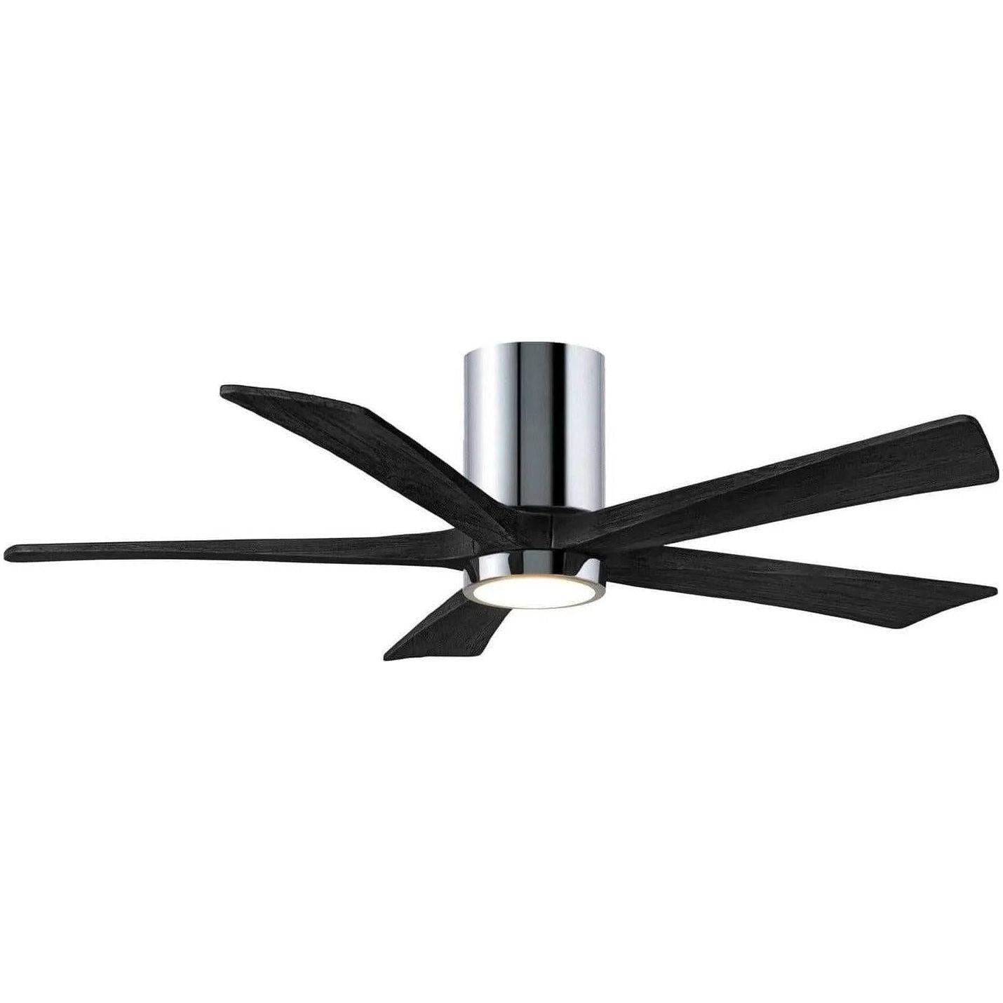 Matthews Fan Company - Irene 5 Hugger Ceiling Fan with Light Kit - IR5HLK-CR-BK-52 - Canada Light Shop
