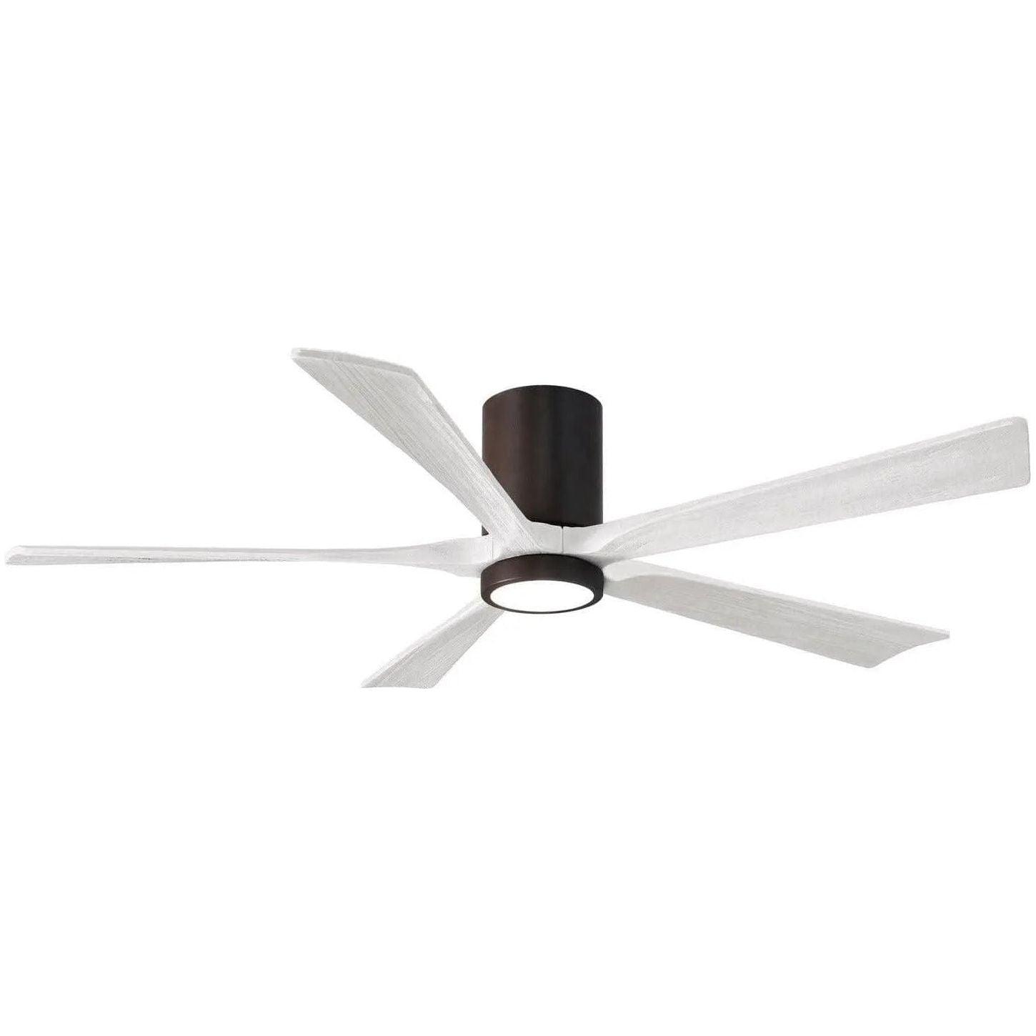 Matthews Fan Company - Irene 5 Hugger Ceiling Fan with Light Kit - IR5HLK-TB-MWH-60 - Canada Light Shop