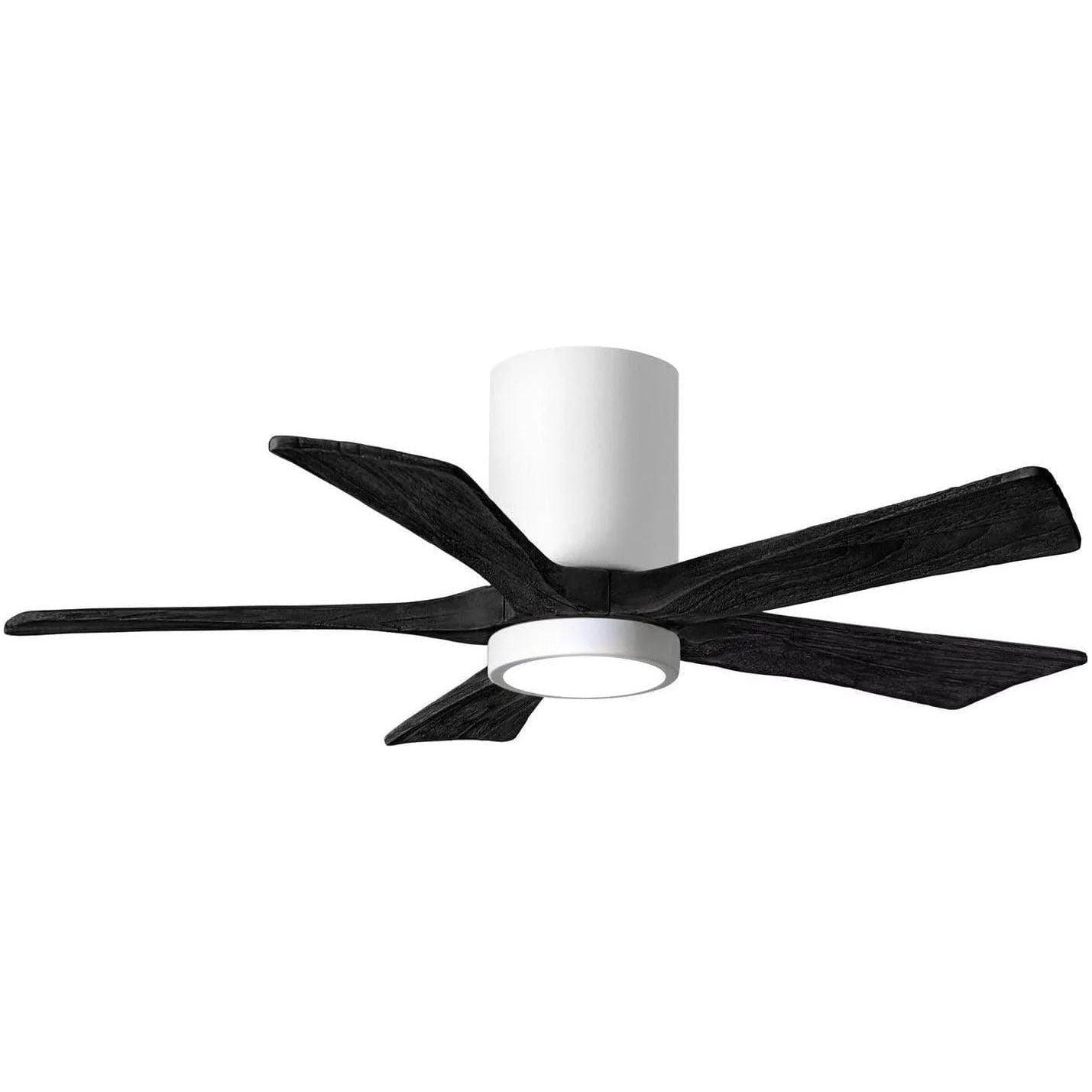 Matthews Fan Company - Irene 5 Hugger Ceiling Fan with Light Kit - IR5HLK-WH-BK-42 - Canada Light Shop