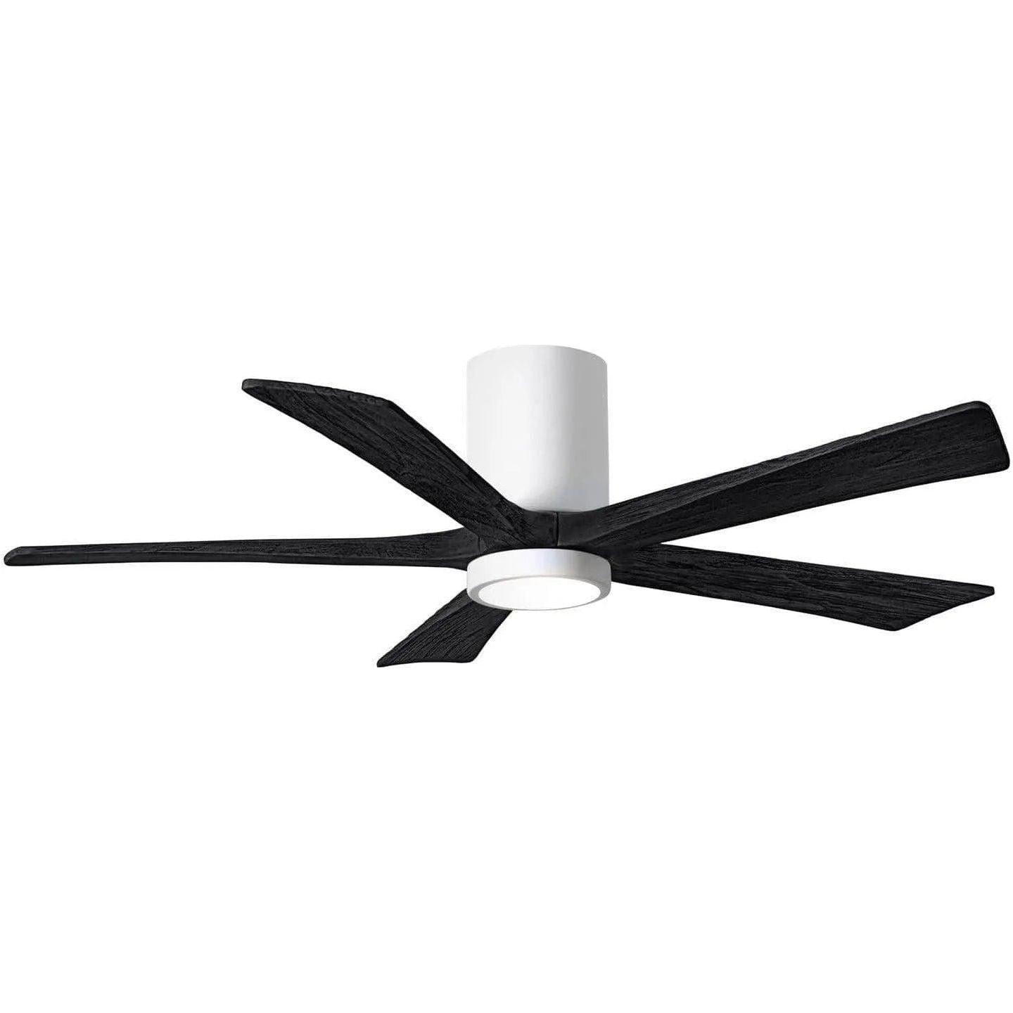Matthews Fan Company - Irene 5 Hugger Ceiling Fan with Light Kit - IR5HLK-WH-BK-52 - Canada Light Shop