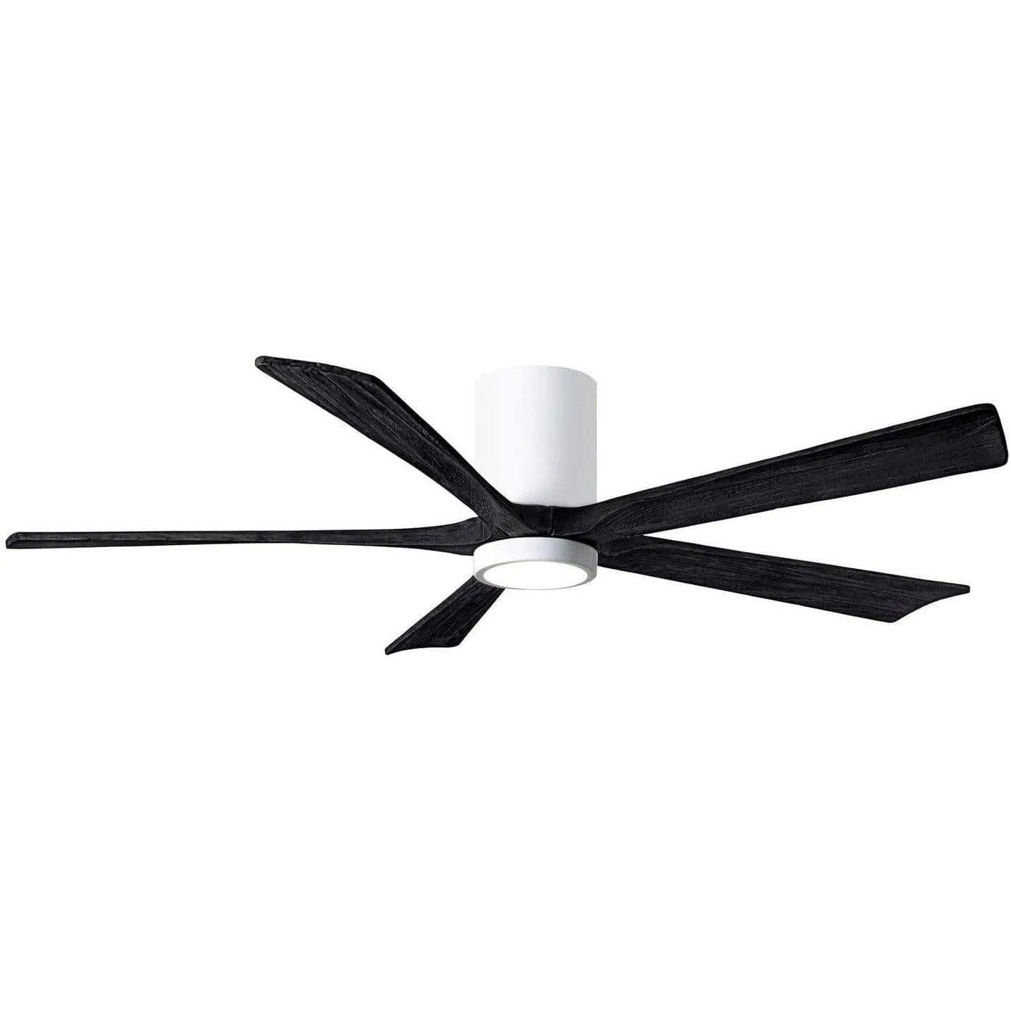 Matthews Fan Company - Irene 5 Hugger Ceiling Fan with Light Kit - IR5HLK-WH-BK-60 - Canada Light Shop