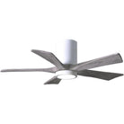 Matthews Fan Company - Irene 5 Hugger Ceiling Fan with Light Kit - IR5HLK-WH-BW-42 - Canada Light Shop