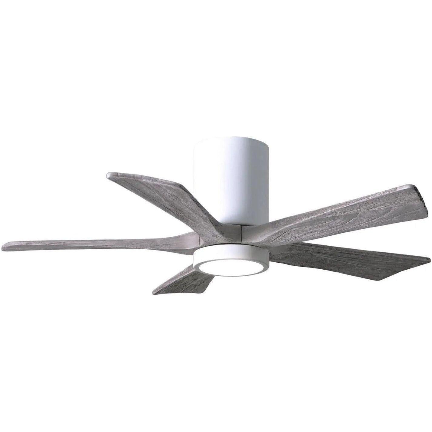 Matthews Fan Company - Irene 5 Hugger Ceiling Fan with Light Kit - IR5HLK-WH-BW-42 - Canada Light Shop