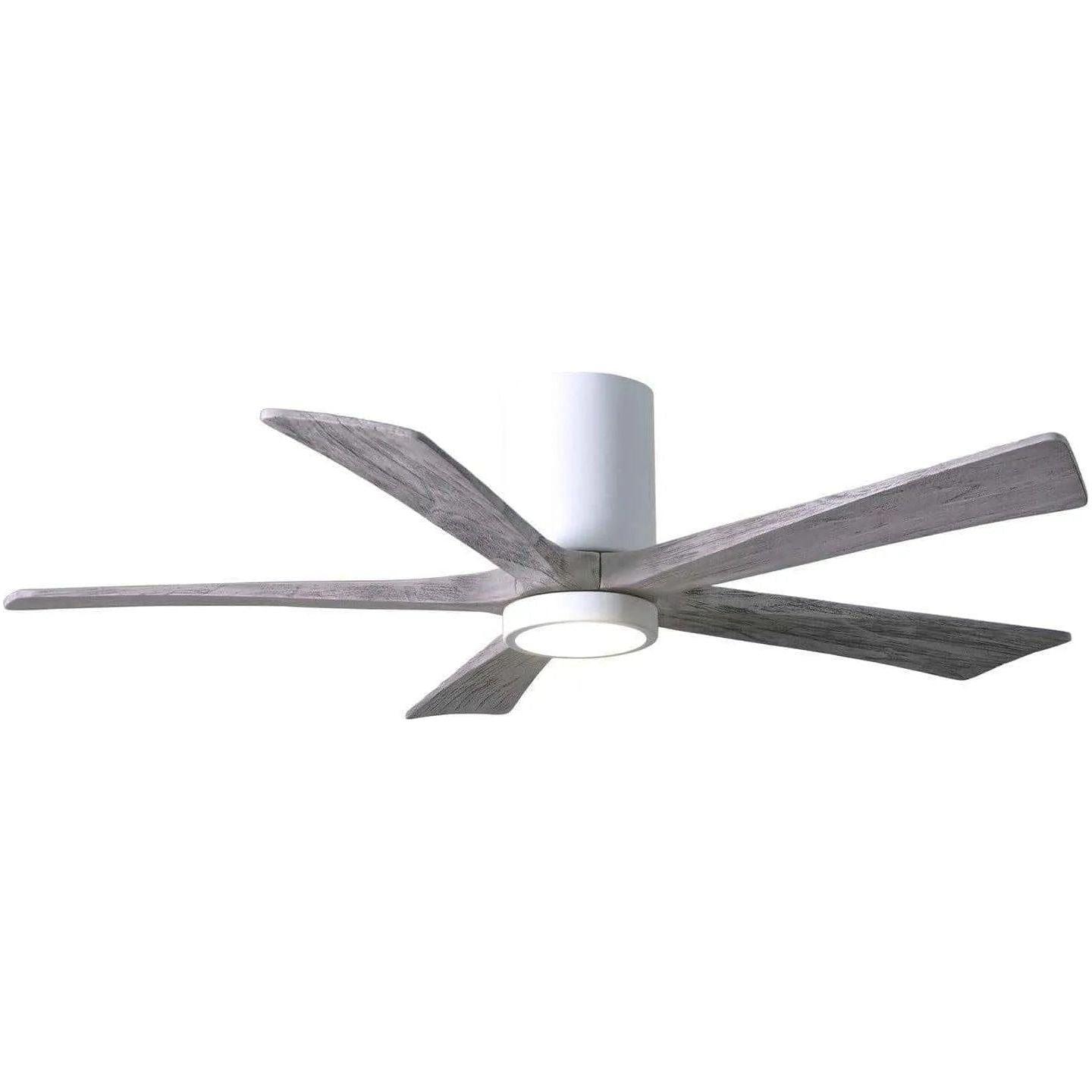 Matthews Fan Company - Irene 5 Hugger Ceiling Fan with Light Kit - IR5HLK-WH-BW-52 - Canada Light Shop