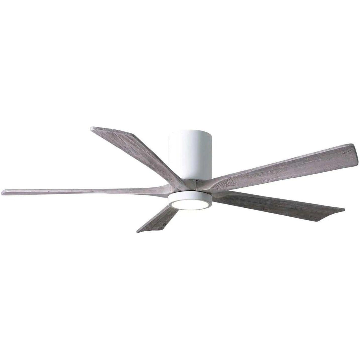 Matthews Fan Company - Irene 5 Hugger Ceiling Fan with Light Kit - IR5HLK-WH-BW-60 - Canada Light Shop