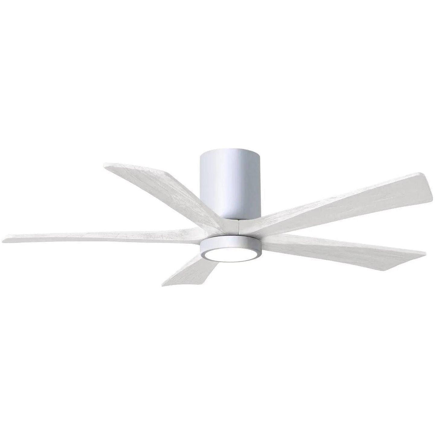 Matthews Fan Company - Irene 5 Hugger Ceiling Fan with Light Kit - IR5HLK-WH-MWH-52 - Canada Light Shop