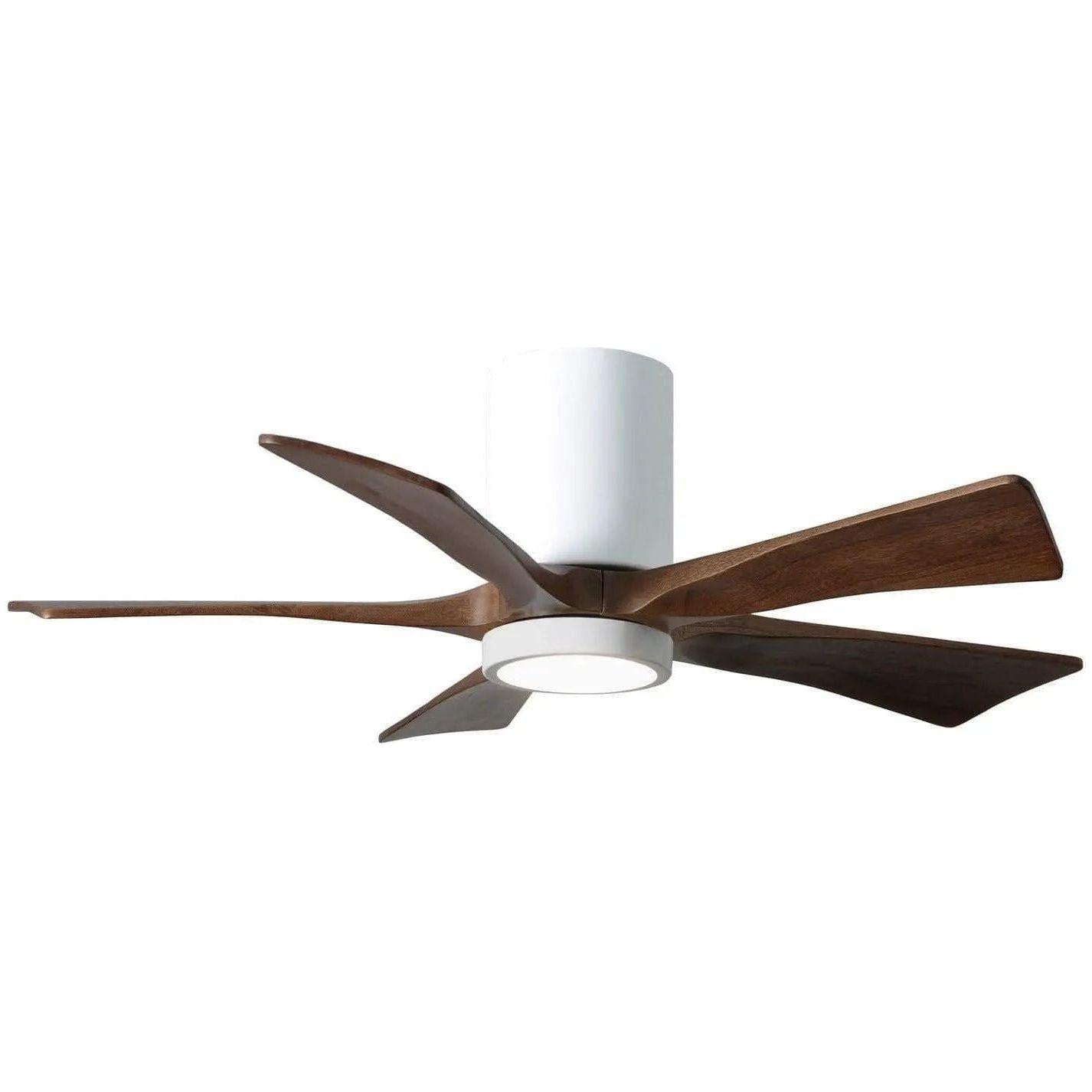Matthews Fan Company - Irene 5 Hugger Ceiling Fan with Light Kit - IR5HLK-WH-WA-42 - Canada Light Shop