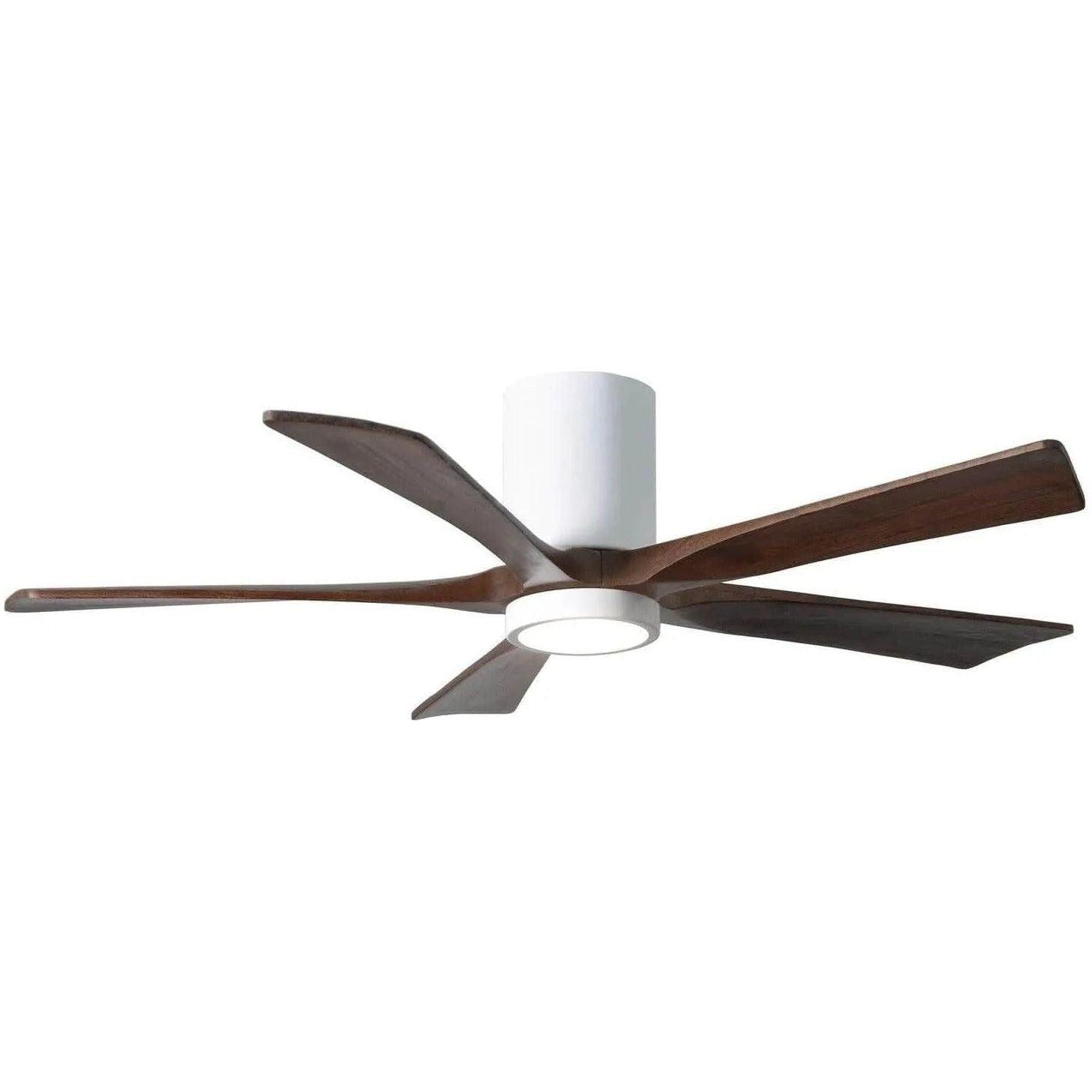 Matthews Fan Company - Irene 5 Hugger Ceiling Fan with Light Kit - IR5HLK-WH-WA-52 - Canada Light Shop