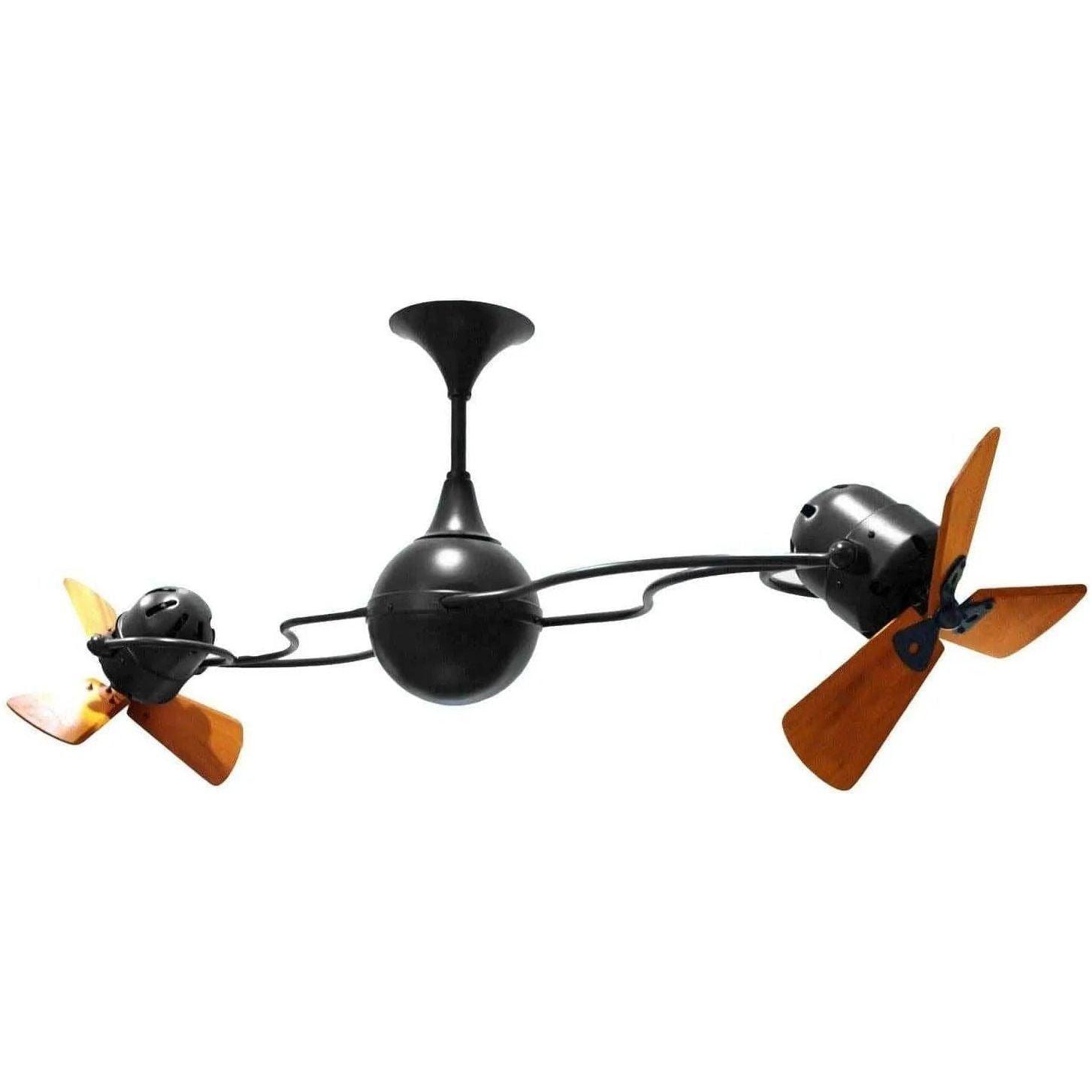 Matthews Fan Company - Italo Ventania Ceiling Fan - IV-BK-WD - Canada Light Shop