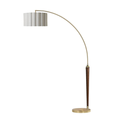 Nova of California 2111802WB Scalloped 1-Light Arc Floor Lamp in Wb