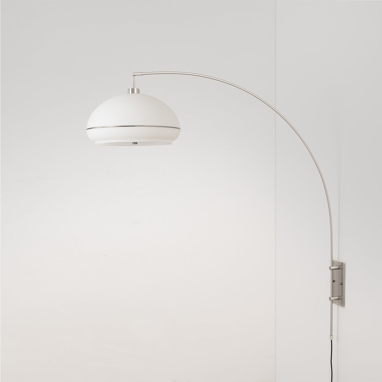 Nova of California 2115836SN Morelli Wall Mounted Arc Lamp in Weathered Brass / Satin Nickel