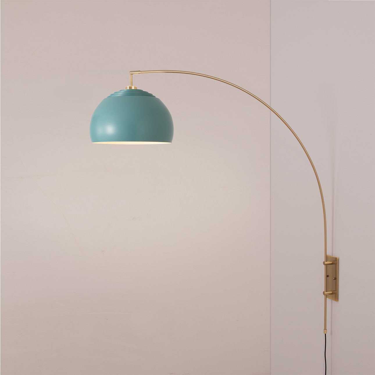 Nova of California 2113836BL Half Dome Wall Mounted Arc Lamp in Satin Nickel (6BL)