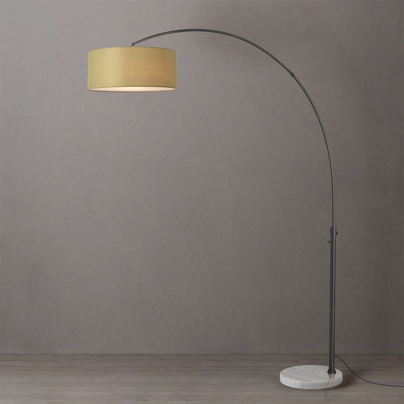 Nova of California 2110823AV Float 1-Light Arc Lamp in Black Nickel / White