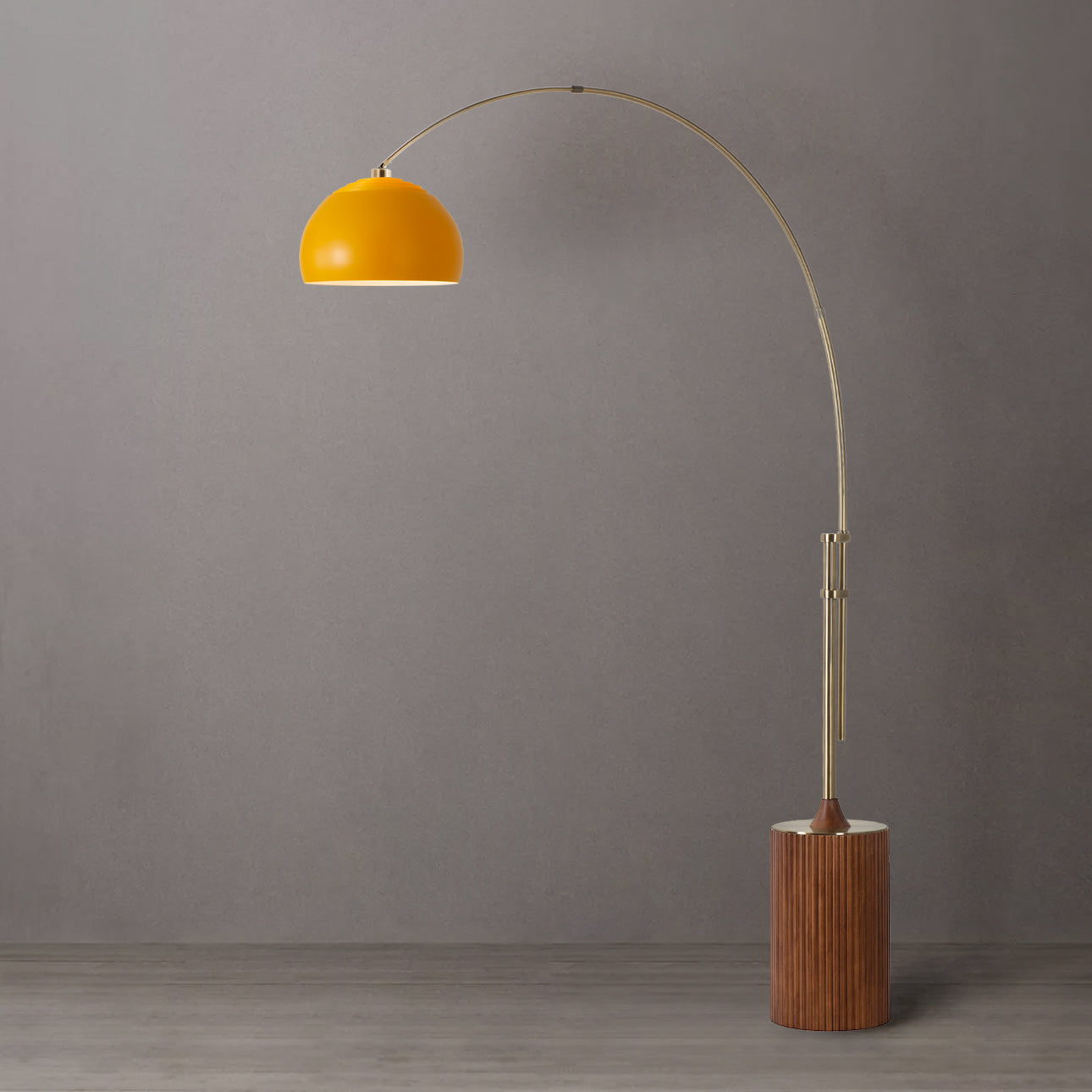 Nova of California 2113832MU Tambo Half Dome Arc Lamp in Weathered Brass / Dark Walnut