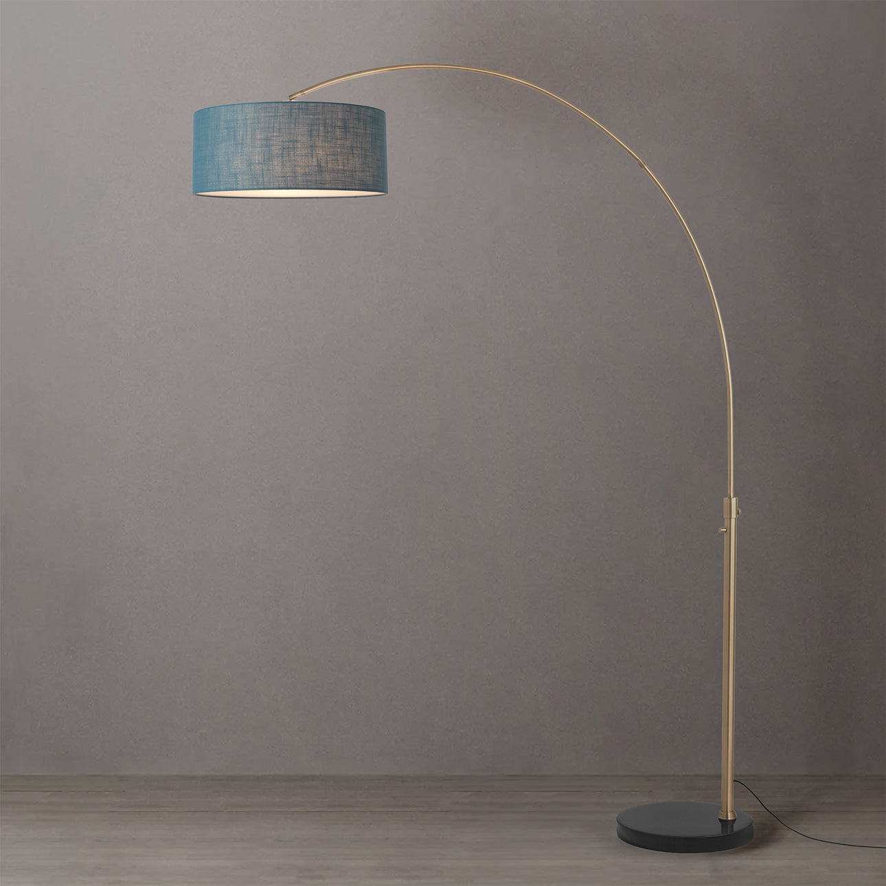 Nova of California 2110818BL Float 1-Light Arc Lamp in Weathered Brass / Black