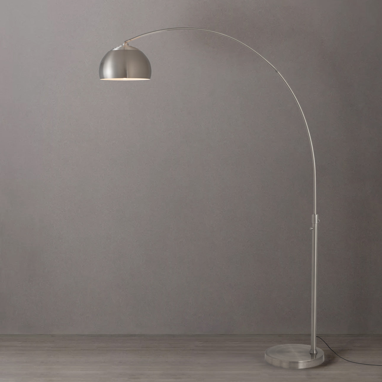 Nova of California 2113825SN Float 1-Light Arc Lamp in Satin Nickel
