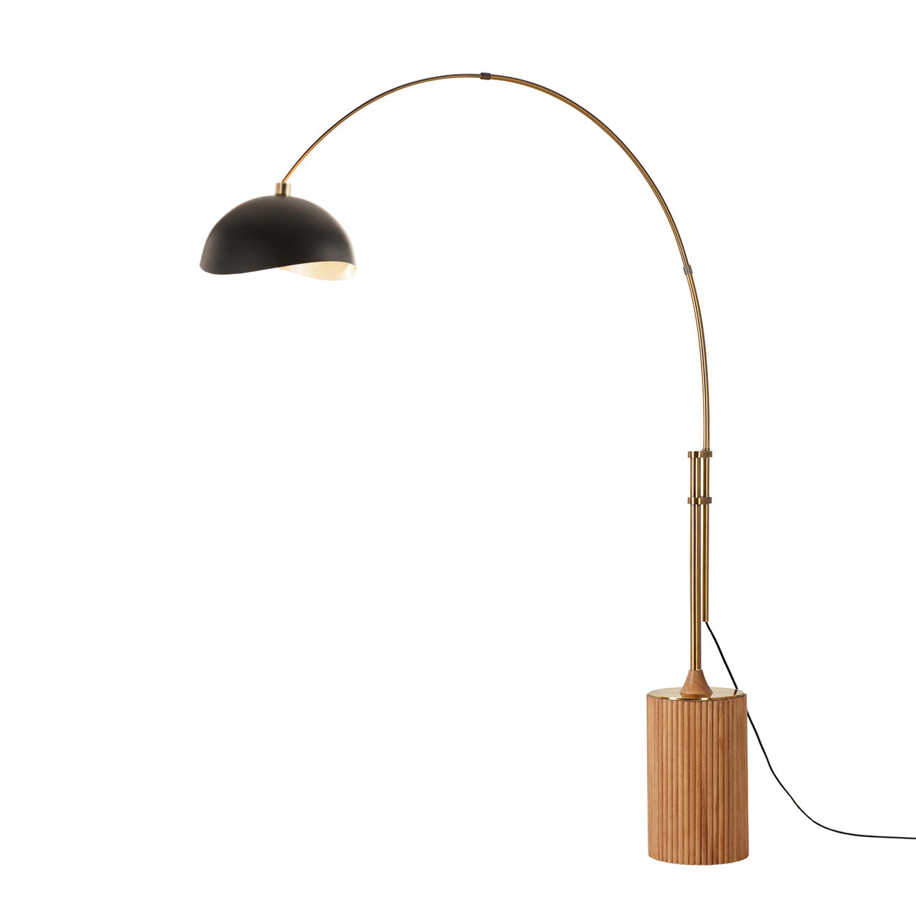 Nova of California 2114839MG Luna Bella 1-Light Arc Lamp in Weathered Brass / Natural Ash