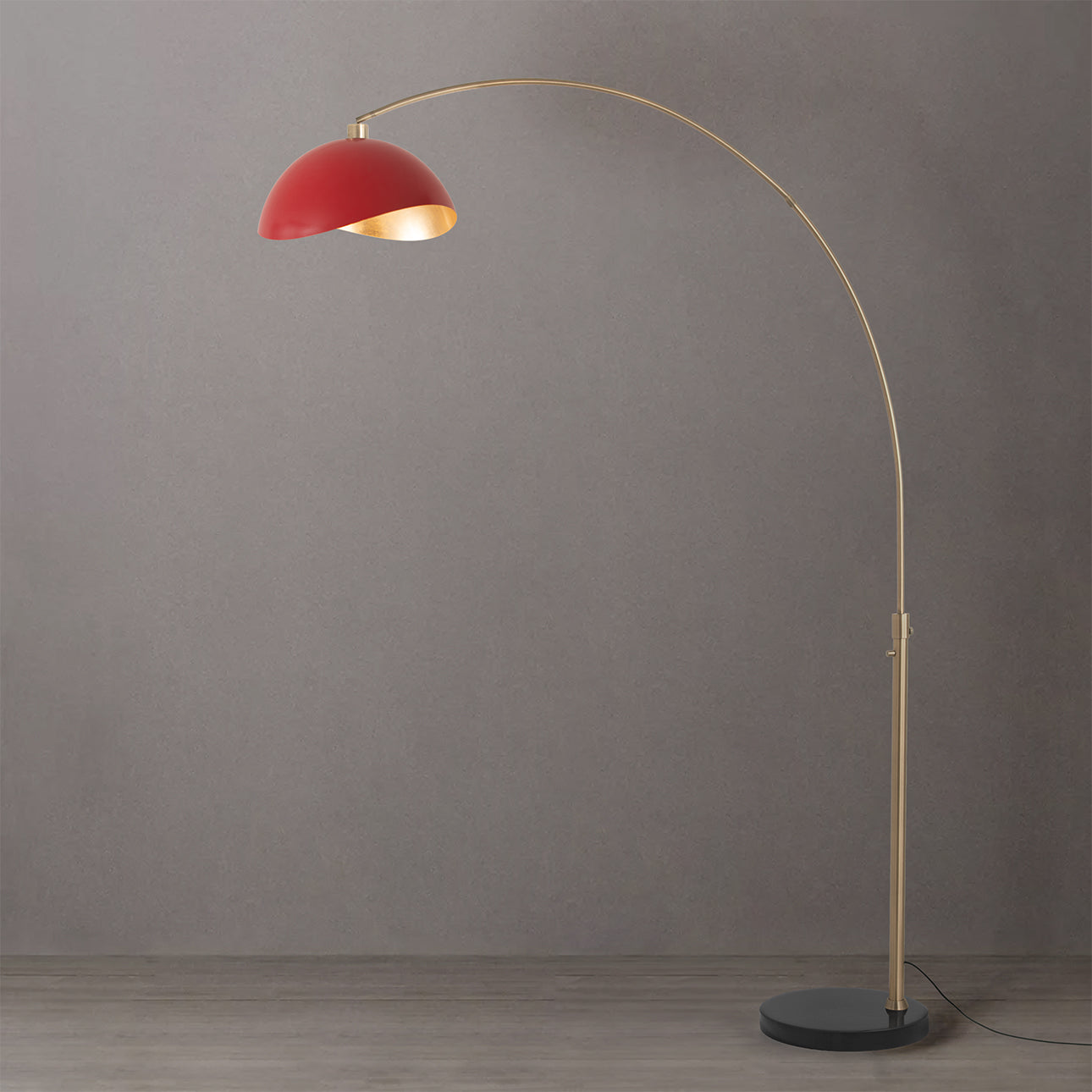 Nova of California 2114818RG Luna Bella 1-Light Arc Lamp in Weathered Brass / Black