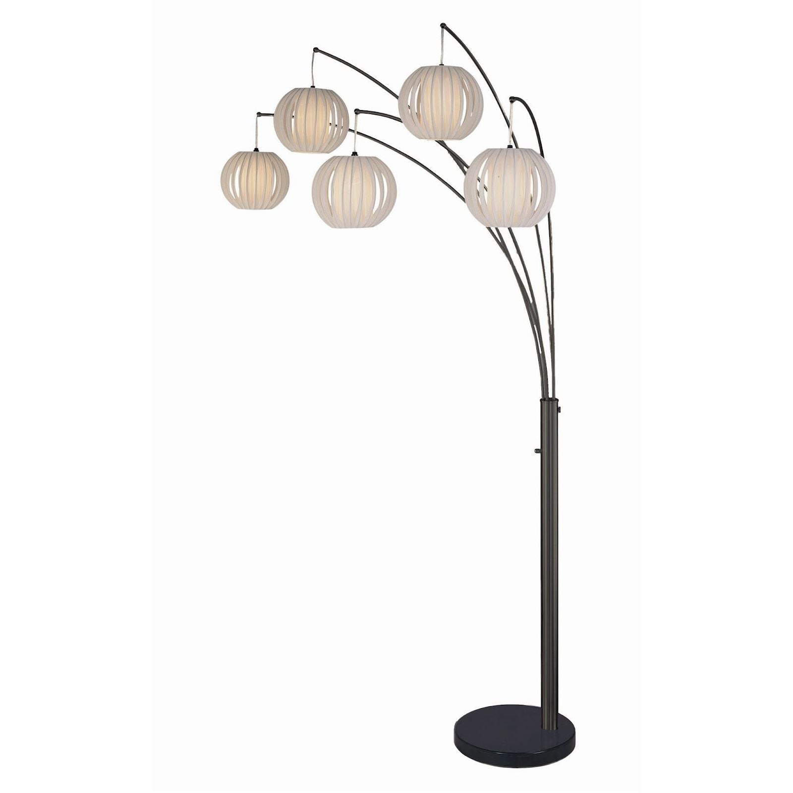 Nova of California 2510799BN Bloom 5-Light Arc Floor Lamp in Black Nickel
