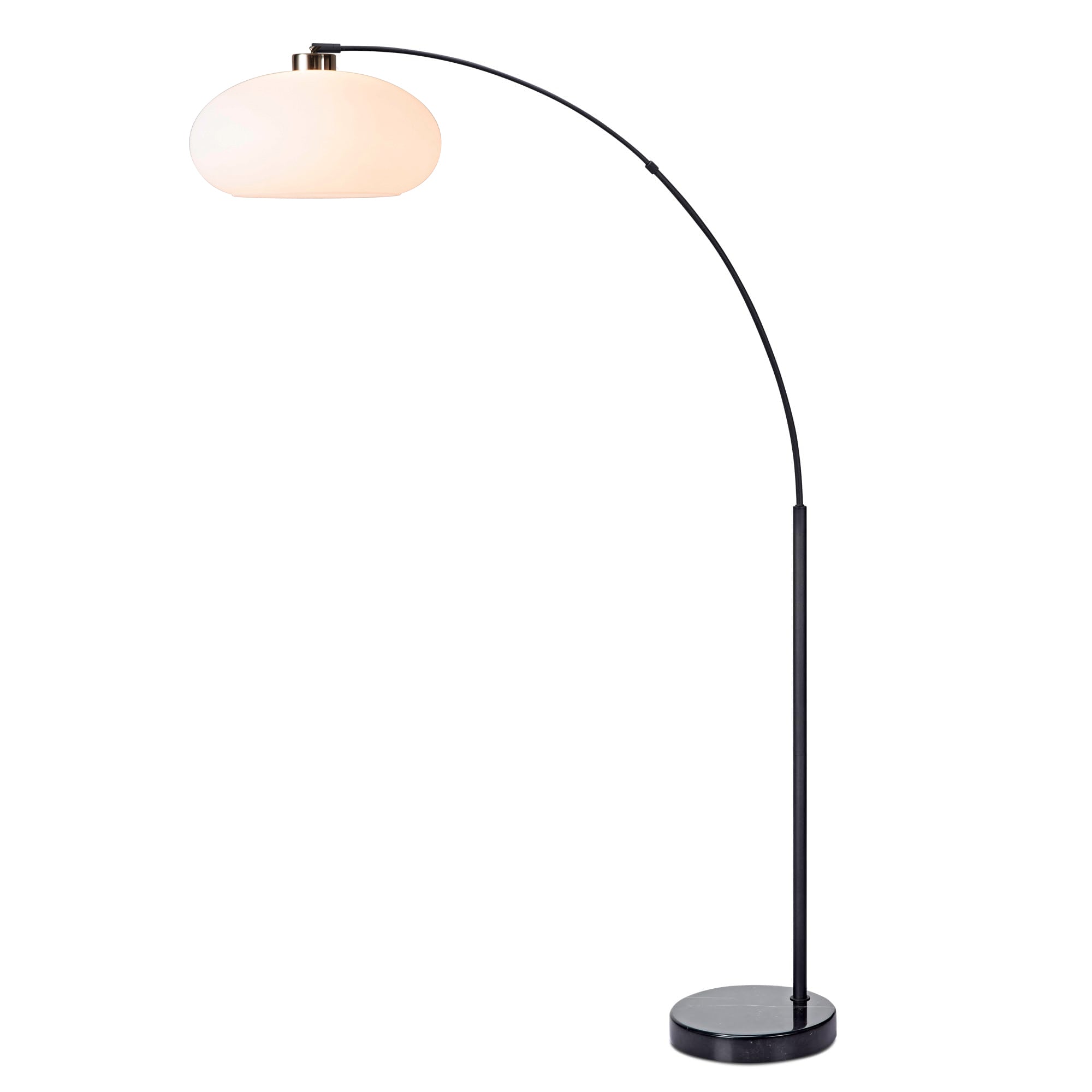 Nova of California 2012202WB Simple Morelli Arc Lamp in Weathered Brass and Matte Black / Black