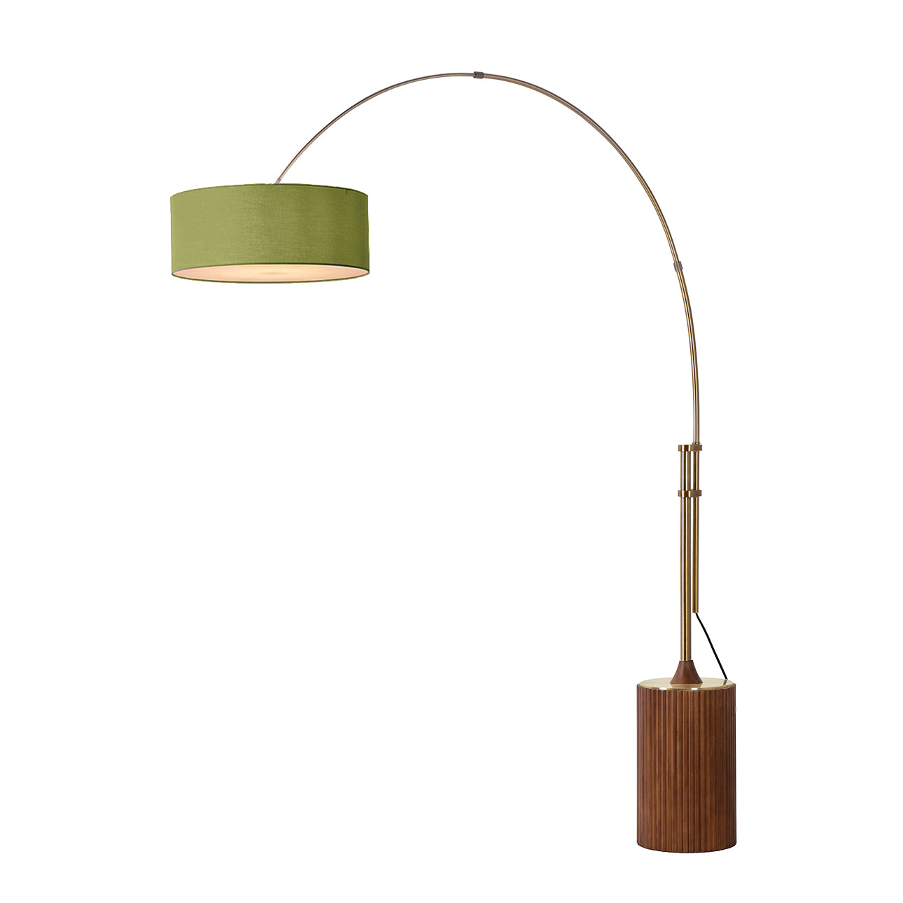 Nova of California 2110832AV Tambo Stretch 1-Light Arc Lamp in Weathered Brass / Dark Walnut
