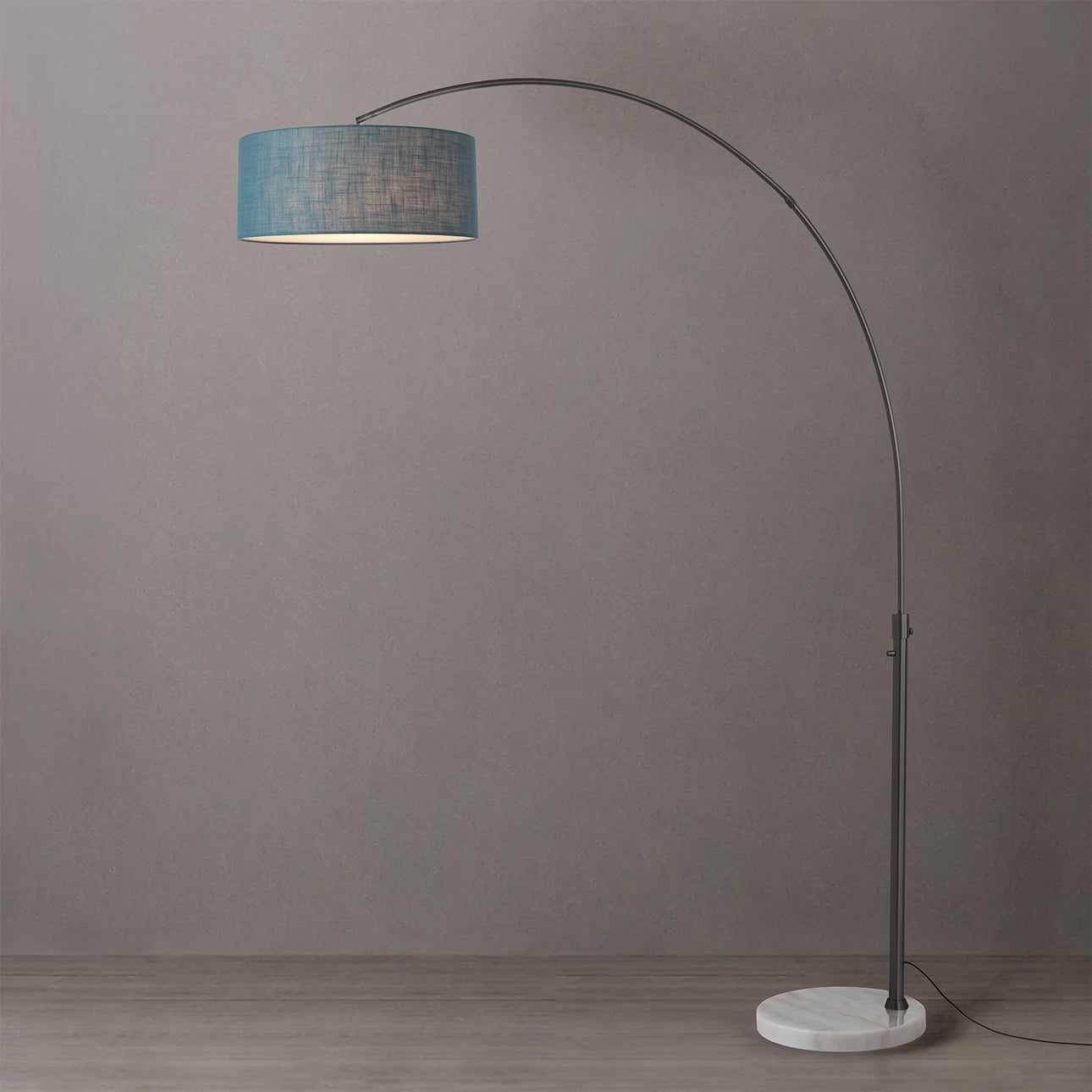 Nova of California 2110823BL Float 1-Light Arc Lamp in Black Nickel / White